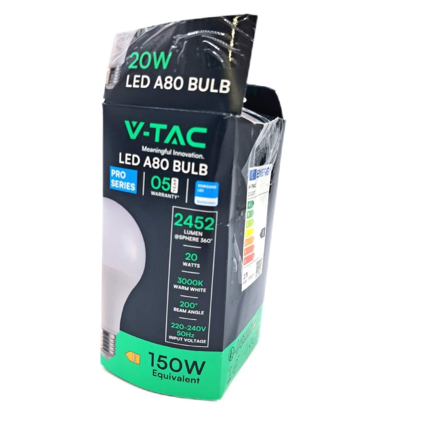 V TAC LED Lampe Beleuchtung A80 20W entspricht 150W 2452 L