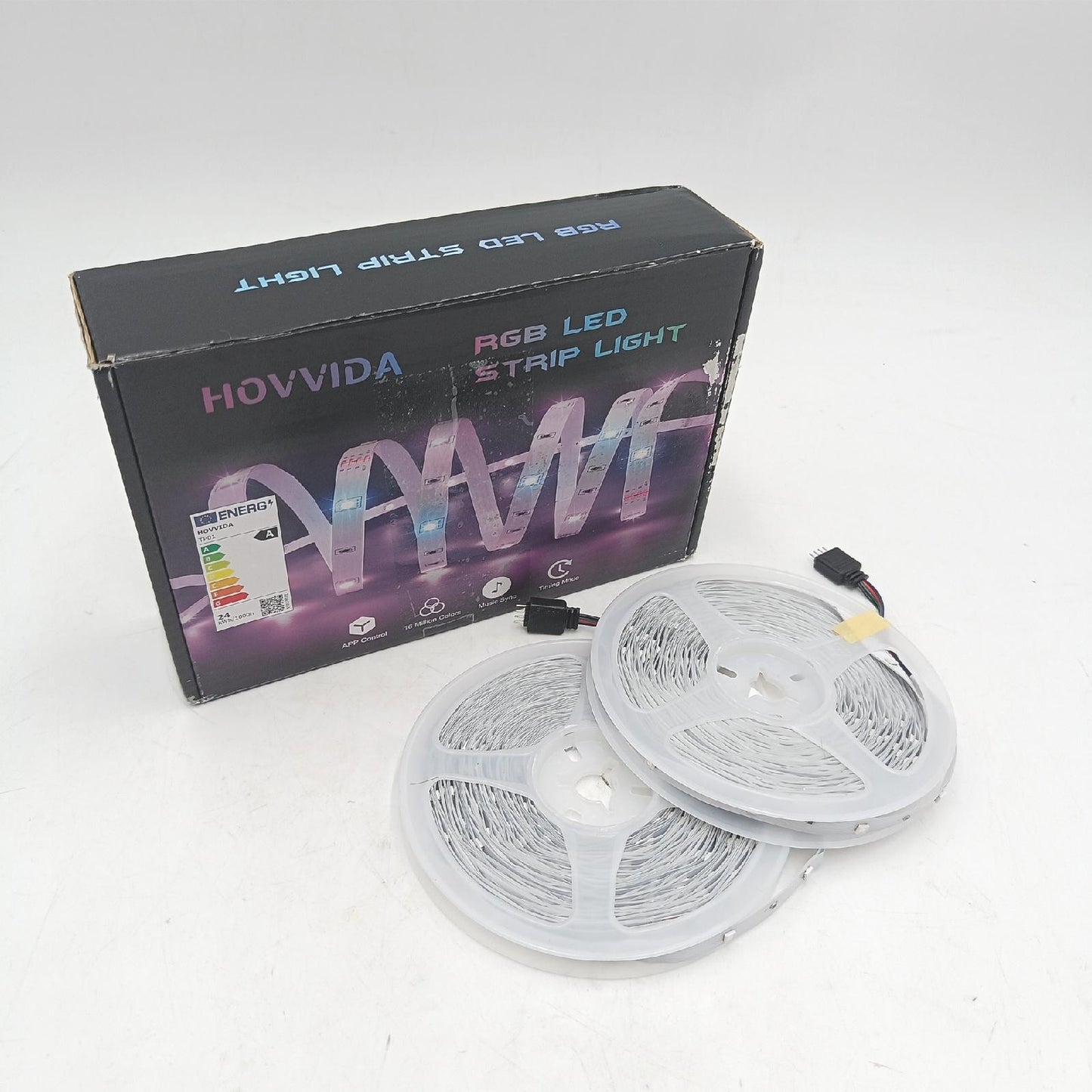 HOVVIDA LED Strip 20M WiFi, Kompatibel mit Alexa und Google Home, 2x10M, 30 LEDs/Meter, 24V RGB LED Streifen, 600 LEDs, APP und Fernbedienung, LED für Zimmer, Küche, Schlafzimmer, Bar, Party