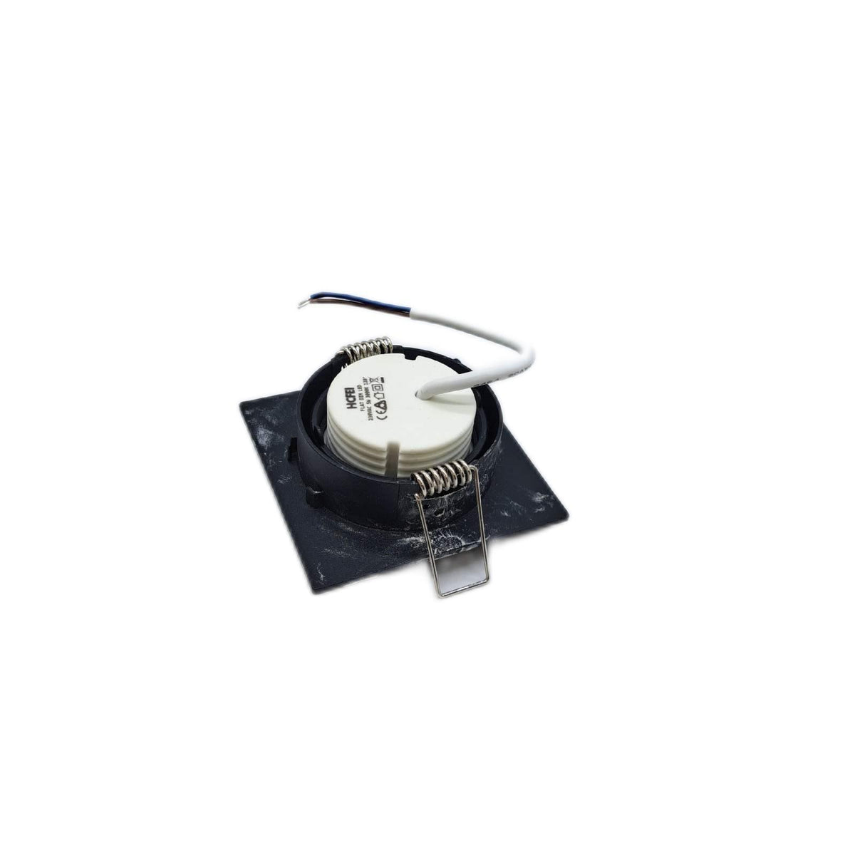 HCFEI LED Einbaustrahler ultra Flach  425 Lumen  230V 5W  Dimmbar  Gehäuse Eckig  Schwenkbar  Schwarz 10er - Warmweiß