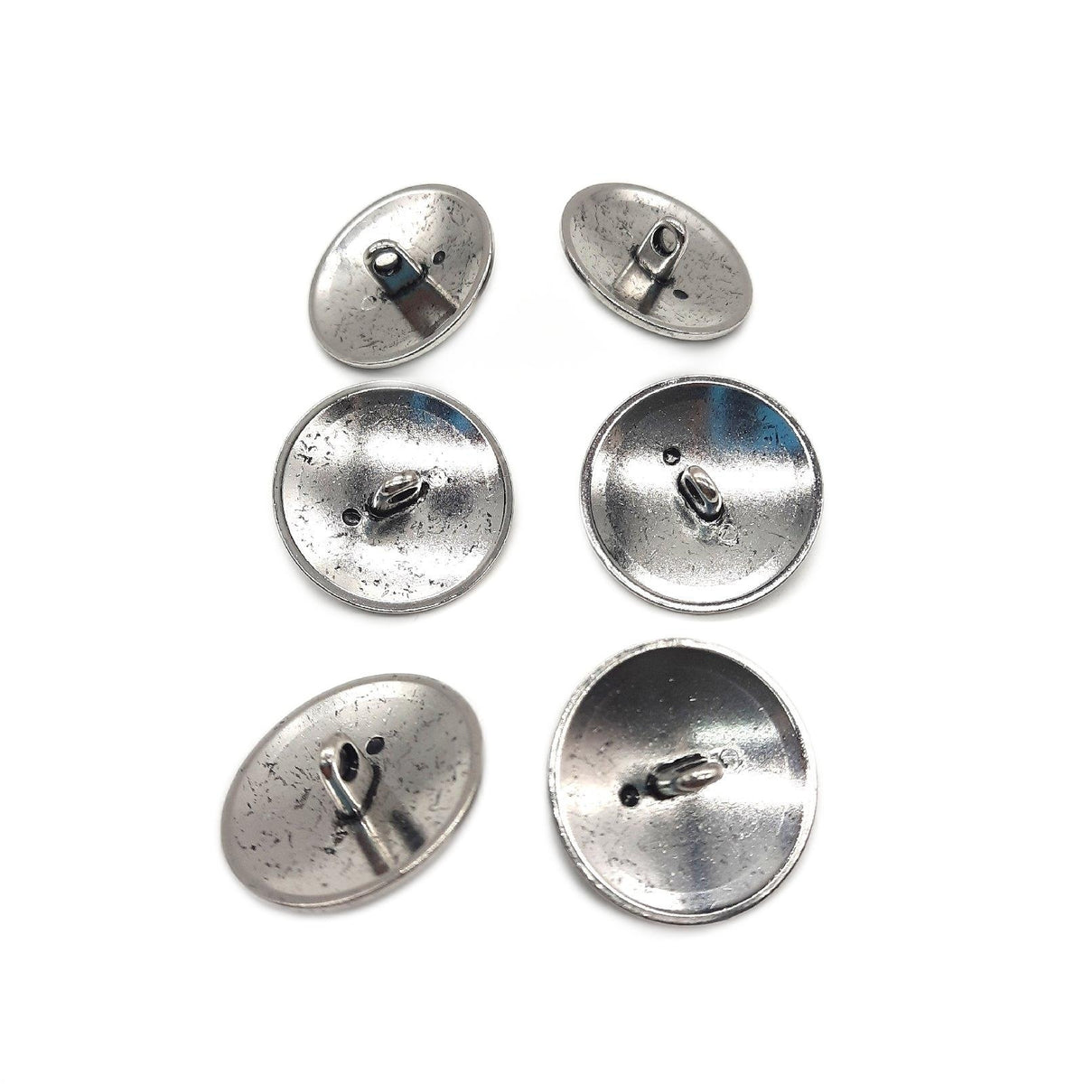 Silber Knöpfe aus Metall geschwärzt  wunderschönes Muster Made in Germany 20mm oder 25mm 6 Stück 25mm