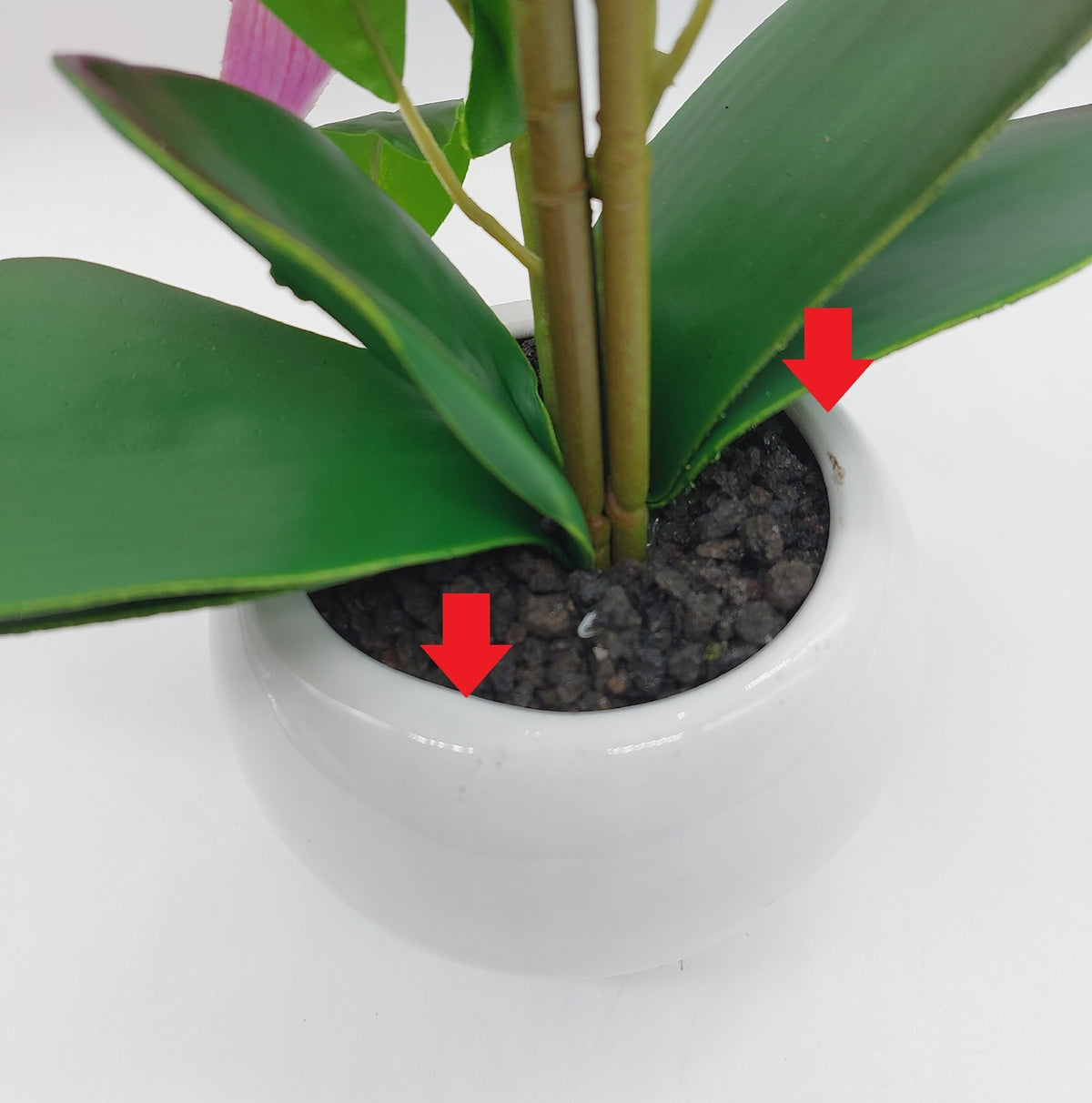 PASCH 2er Set Orchideen Kunstblumen Hellrosa in Keramik 1 Stuck