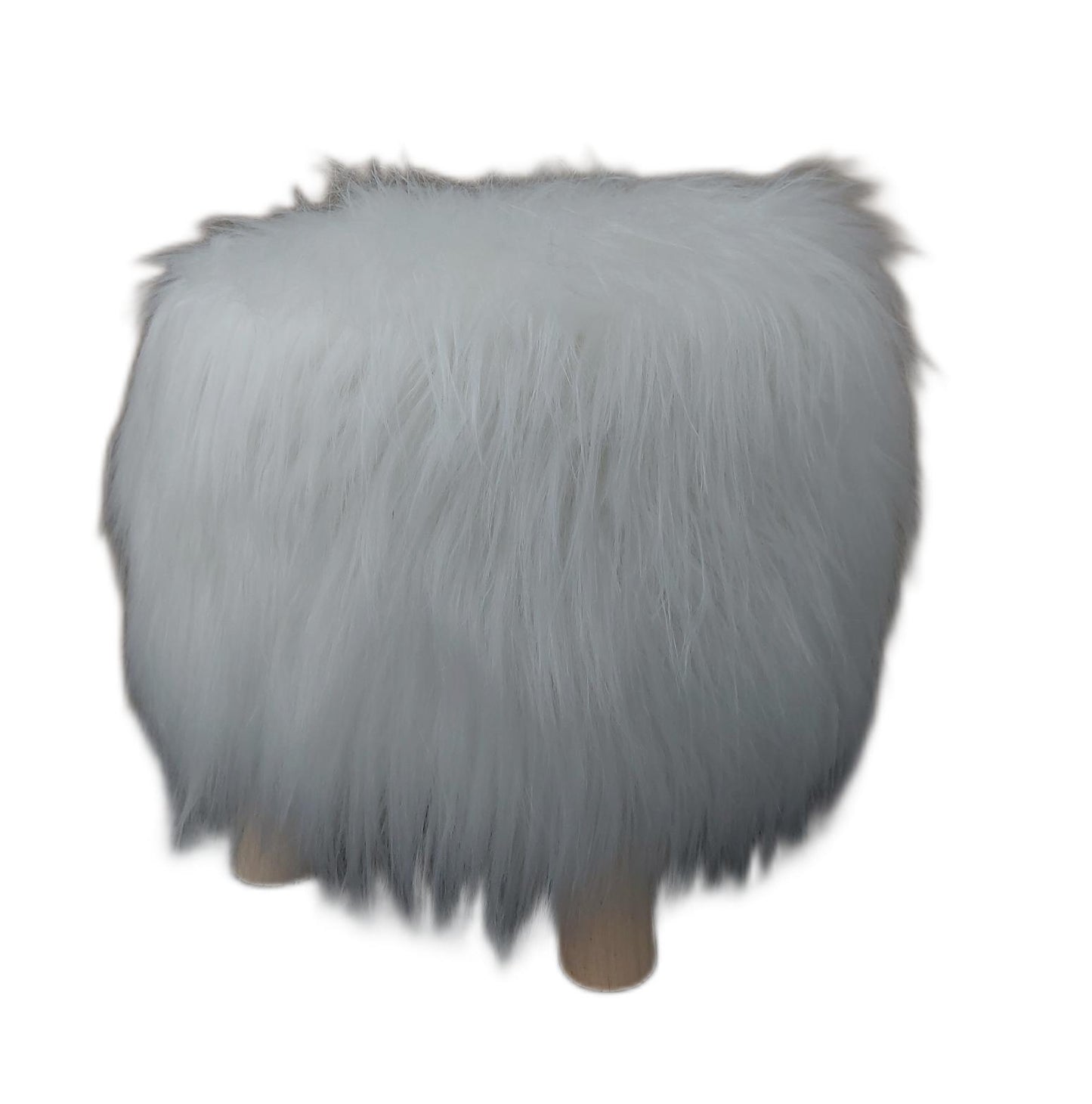Relaxdays Hocker Sitzmöbel Fußhocker Fell Design gepolstert Holzbeine flauschig