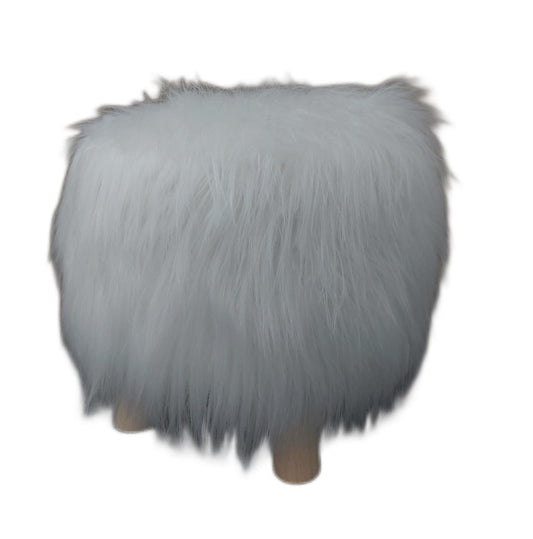 Relaxdays Hocker Sitzmöbel Fußhocker Fell Design gepolstert Holzbeine flauschig