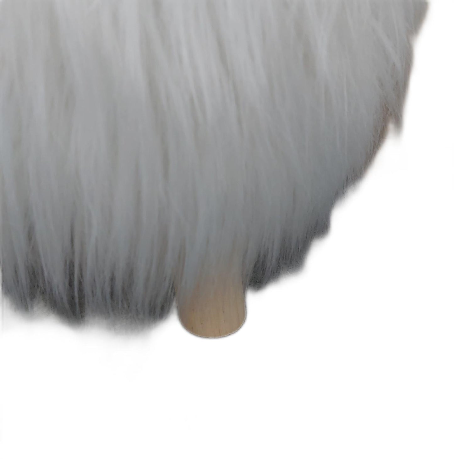 Relaxdays Hocker Sitzmöbel Fußhocker Fell Design gepolstert Holzbeine flauschig