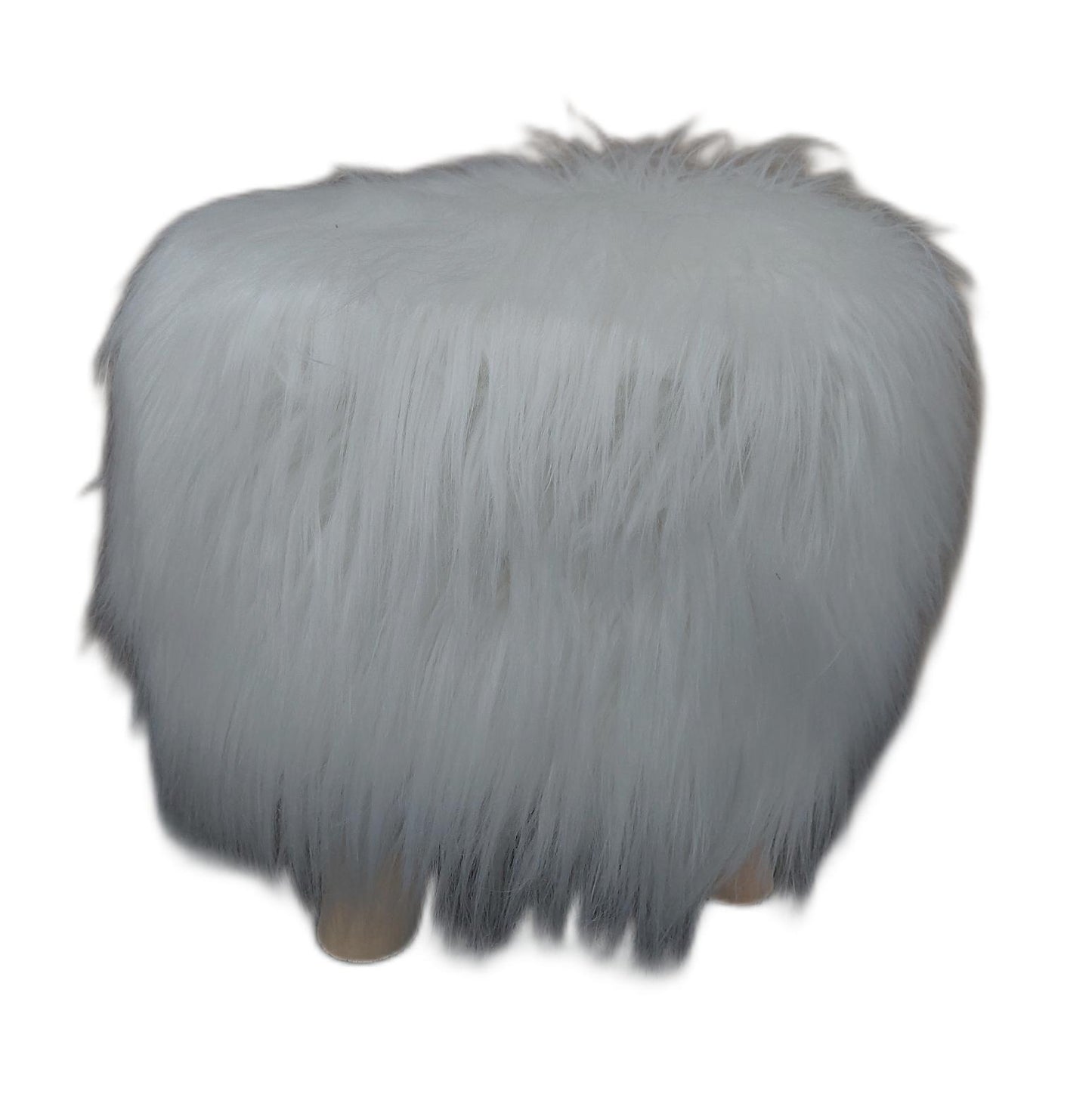 Relaxdays Hocker Sitzmöbel Fußhocker Fell Design gepolstert Holzbeine flauschig