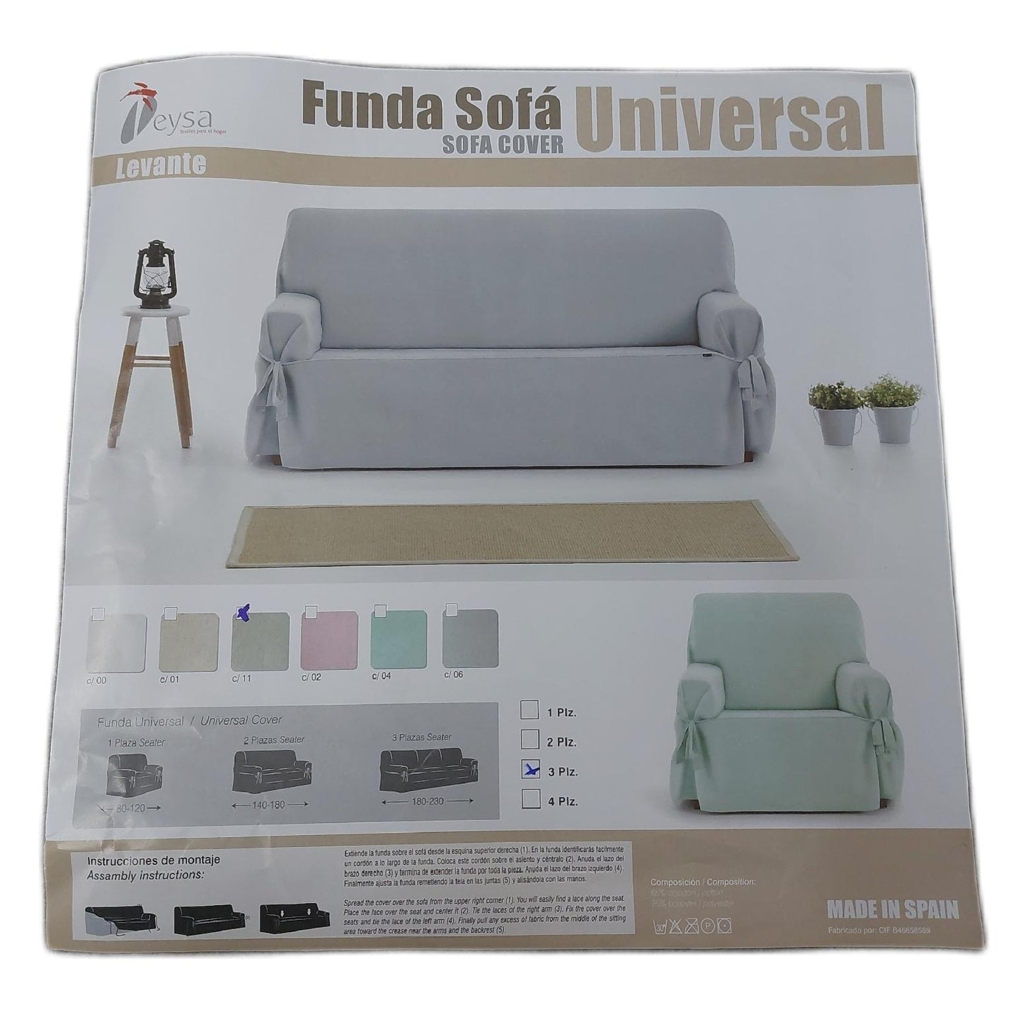Eysa Sofa Überwurf Wohndekoration Levante Baumwolle Rosa 190cm passend elegant weich
