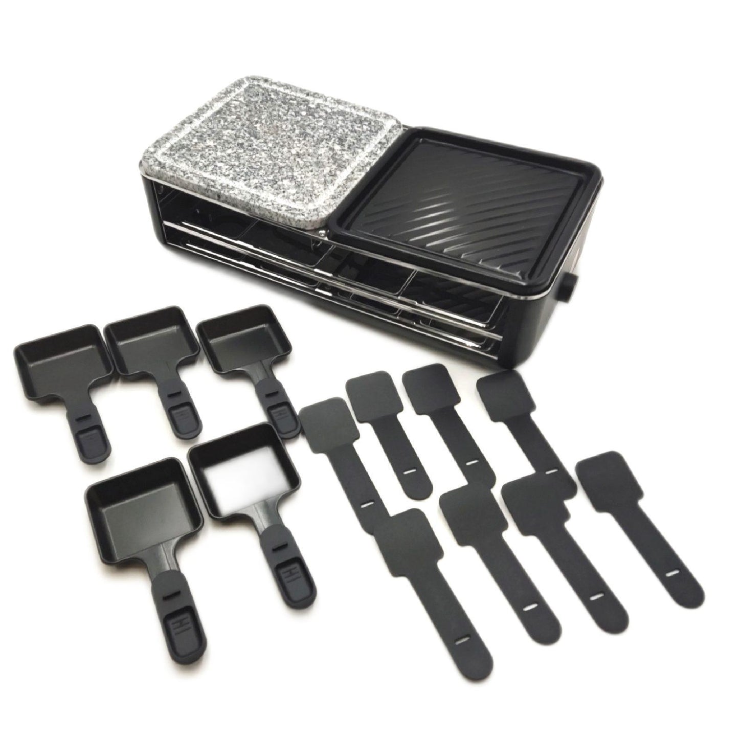 SEVERIN Raclette Grill 8 Personen Naturgrillstein Black Line 3 Pfannen fehlen