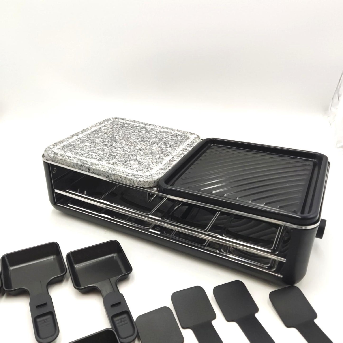 SEVERIN Raclette Grill 8 Personen Naturgrillstein Black Line 3 Pfannen fehlen