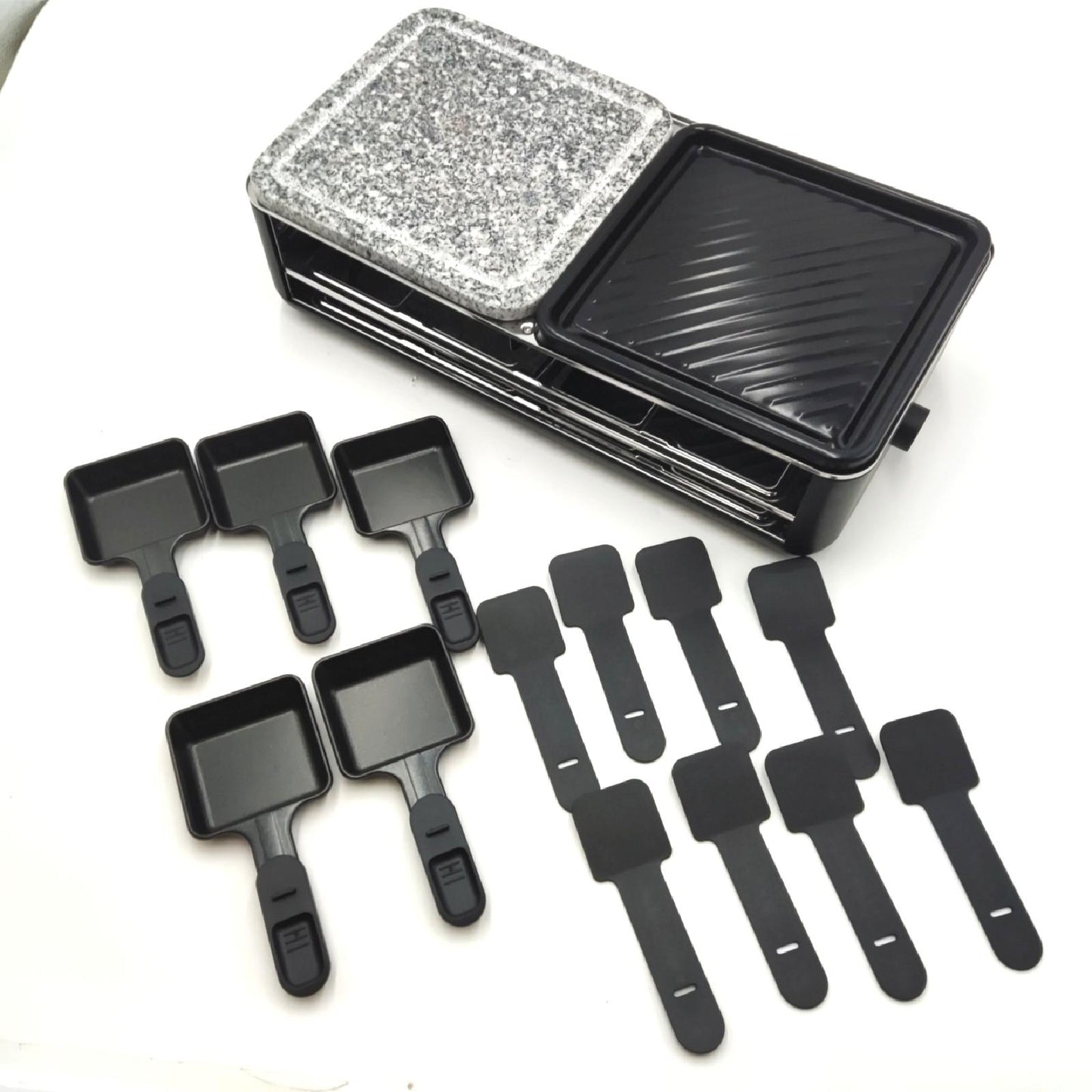 SEVERIN Raclette Grill 8 Personen Naturgrillstein Black Line 3 Pfannen fehlen