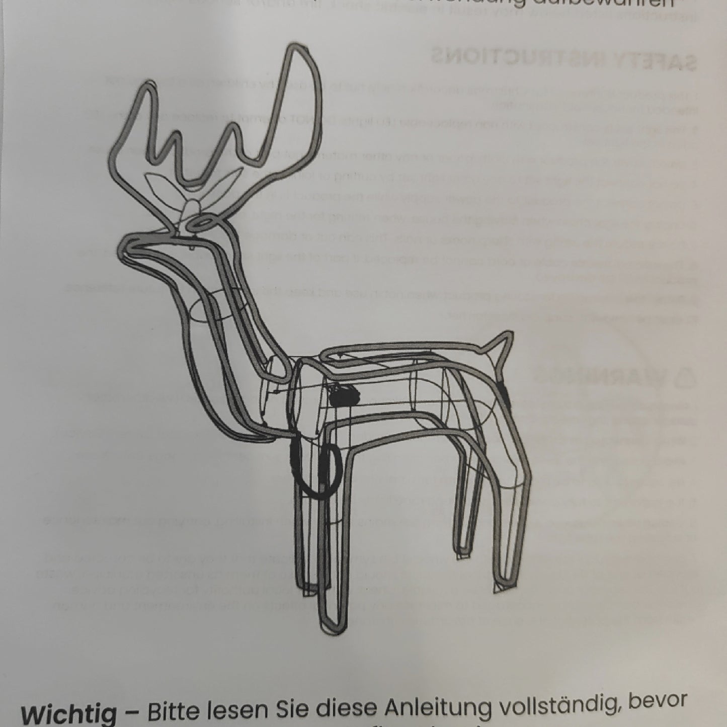 LEDYA Weihnachtsdekoration Leuchtendes Rentier 216 LEDs Animierte Kopfbewegung festlich