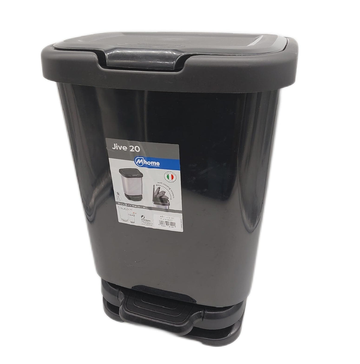 M home by Mazzei Mondex Küchenmülleimer 20 l Schwarz Soft Closing Kratzer