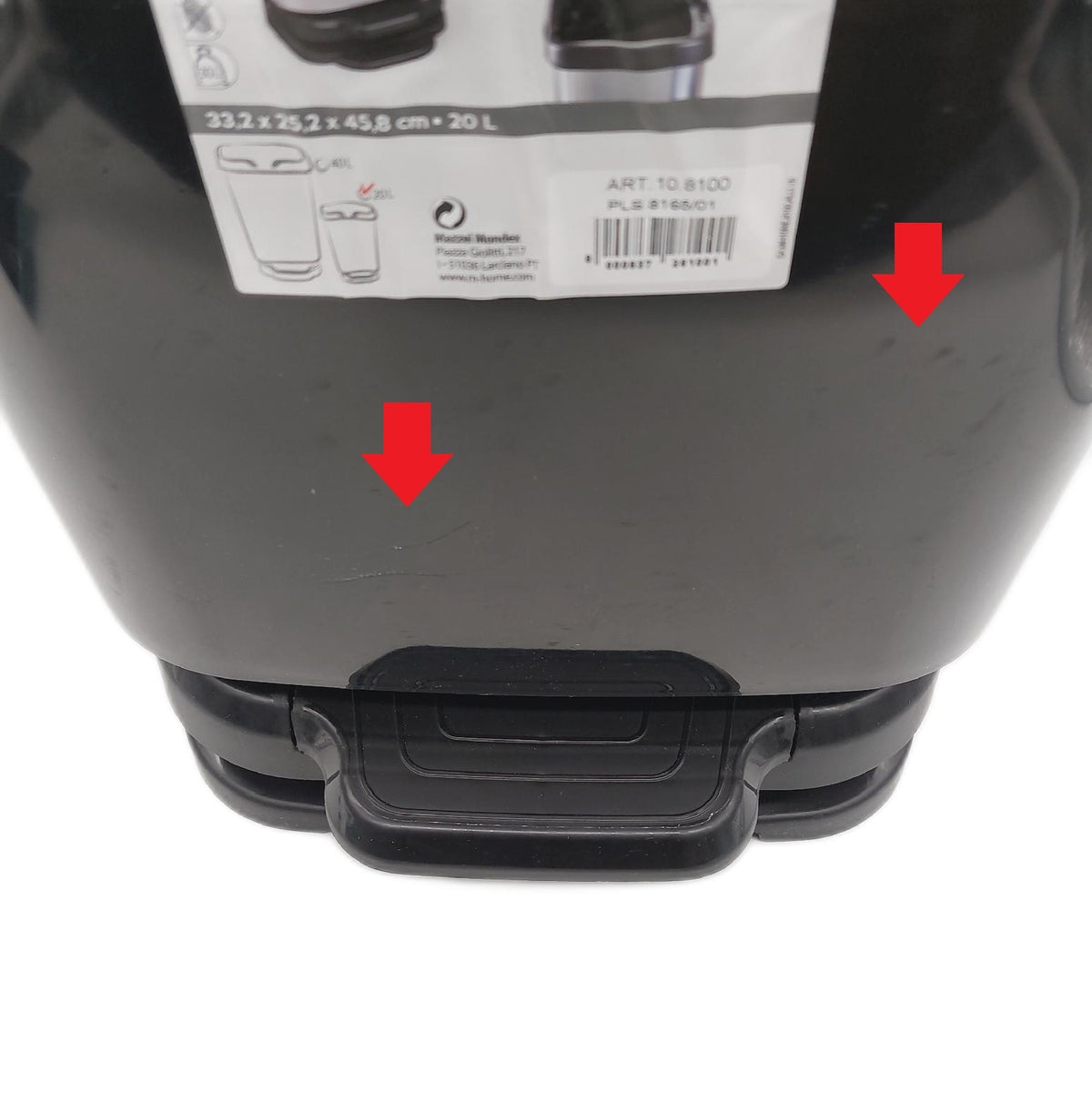 M home by Mazzei Mondex Küchenmülleimer 20 l Schwarz Soft Closing Kratzer