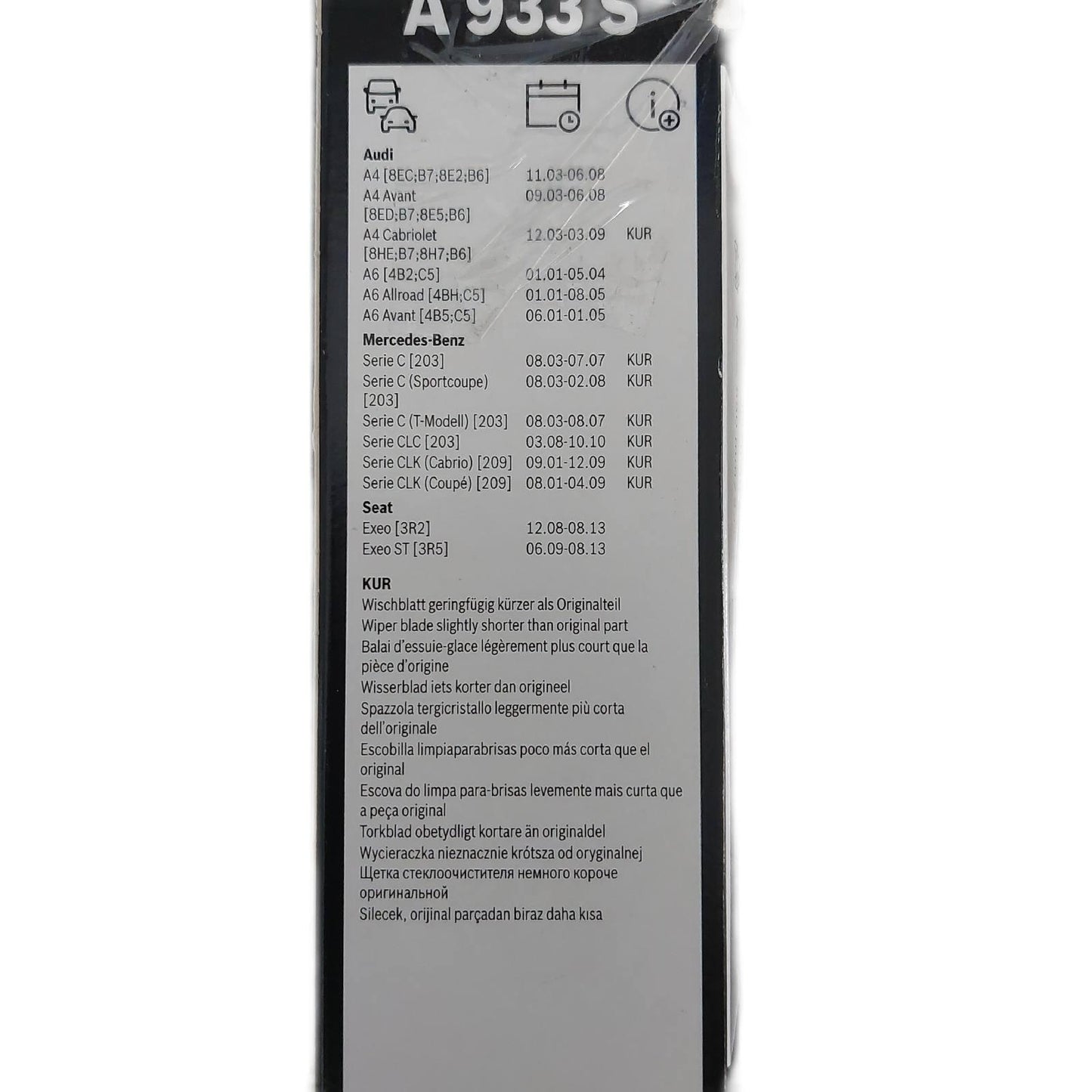 Bosch Scheibenwischer Set Frontscheibe Aerotwin A933S Länge 550mm