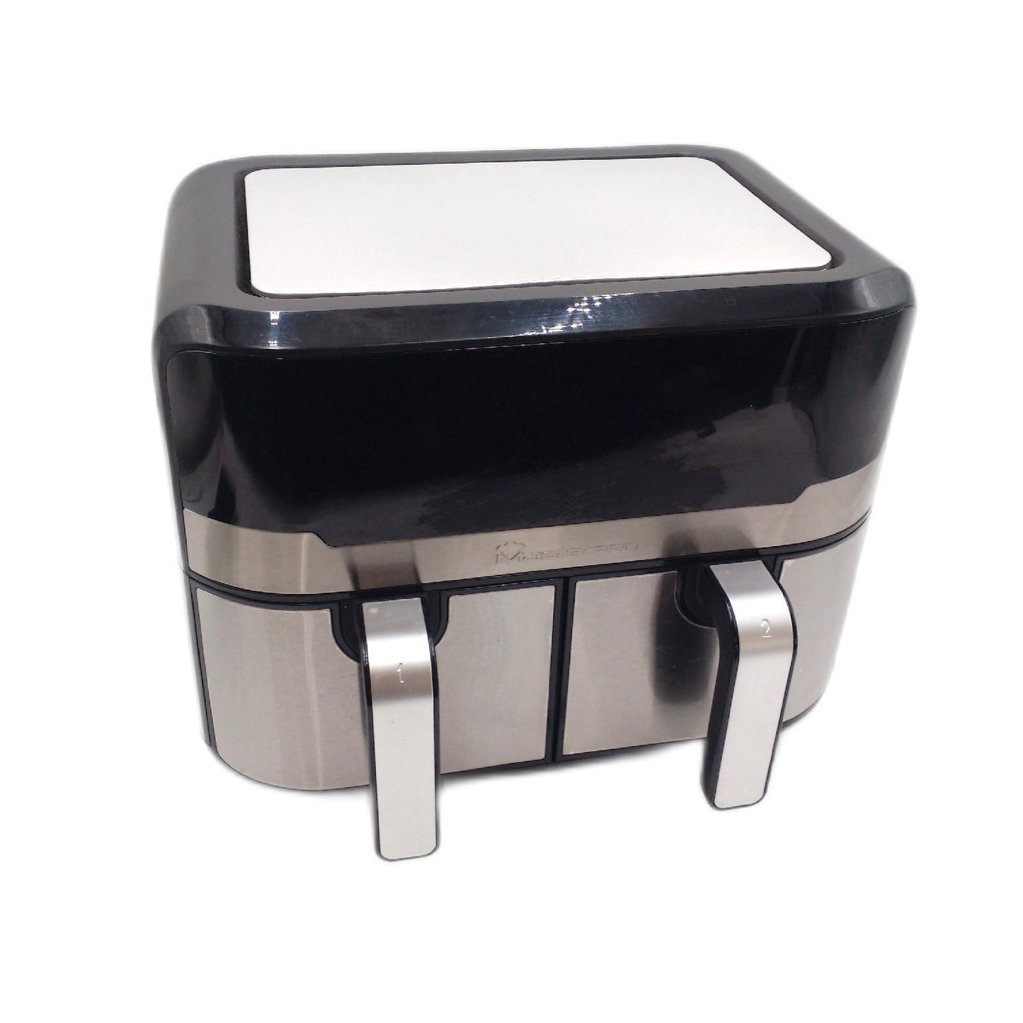 MasterPRO Rocket Duo 900 | Doppelte Heißluftfritteuse | Schwarz | 9L Fassungsvermögen und 2100W Leistung | LED-Touchscreen und antihaftbeschichteter Korb | Fritteuse | 11 Funktionen in 1