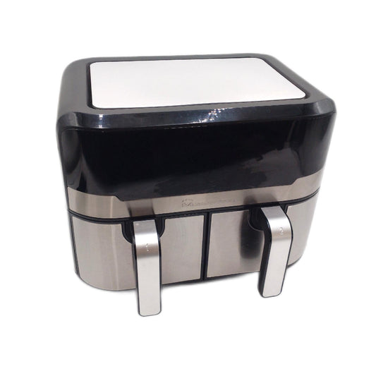MasterPRO Rocket Duo 900 | Doppelte Heißluftfritteuse | Schwarz | 9L Fassungsvermögen und 2100W Leistung | LED-Touchscreen und antihaftbeschichteter Korb | Fritteuse | 11 Funktionen in 1