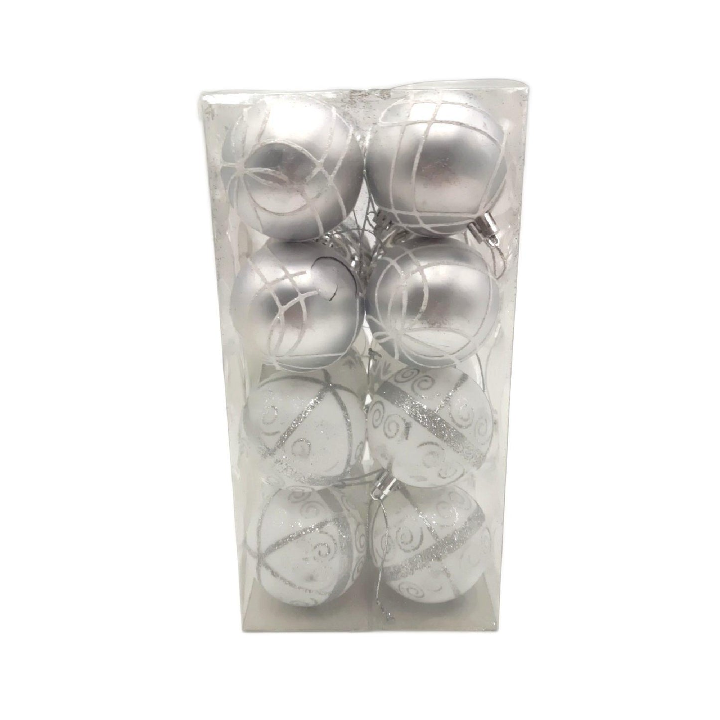 LIHAO 24 Stück Weihnachtskugeln Kunststoff Silber Baumkugeln 6 cm Dekorationfestlich§