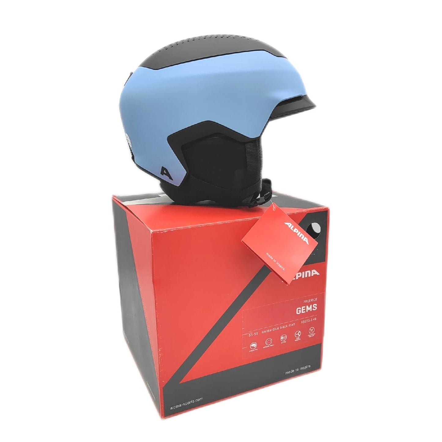 Alpina Skihelm Helm Schutz GEMS Smoke Blue Black matt Erwachsene Performance