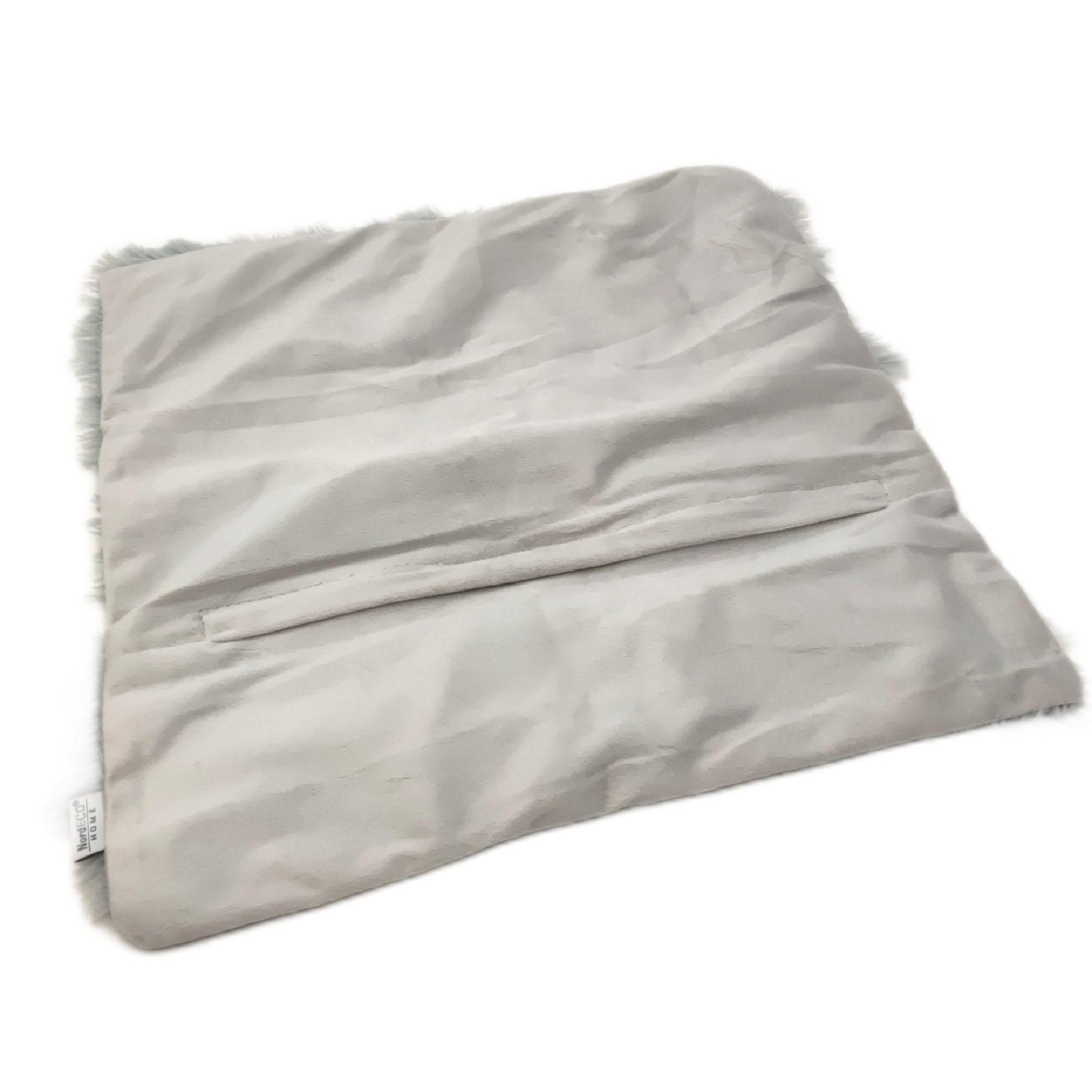 NordECO HOME Kissenbezüge 45x45 Kissen Grau Künstlich Pelz Set Gemütlich