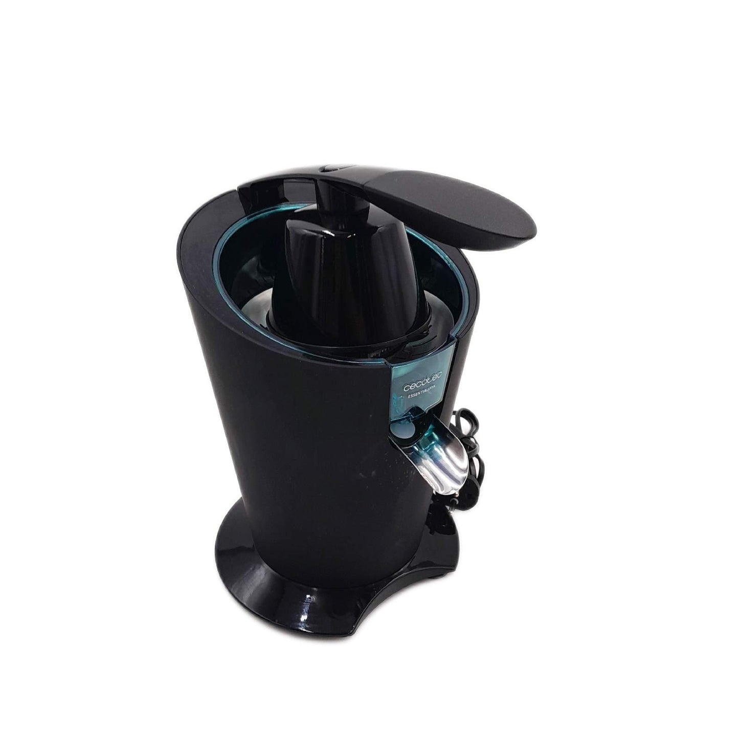 Cecotec Elektrischer Zitruspressen EssentialVita PowerFresh 1000 Black, Leistung 1000 W, Edelstahlfilter, 6 Titanblätter, kontinuierliche Extraktion, Tropfschutz, spülmaschinenfeste Teile