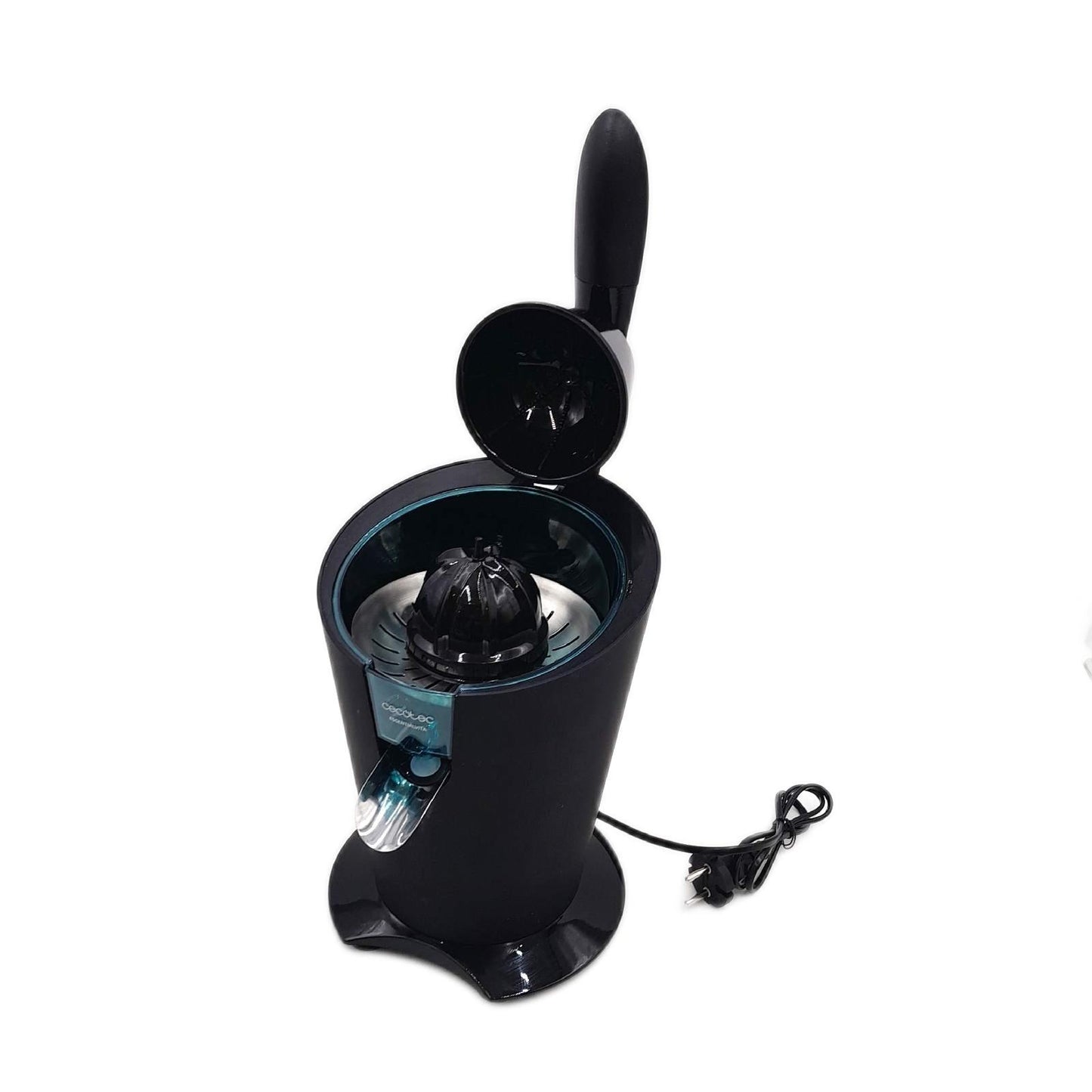Cecotec Elektrischer Zitruspressen EssentialVita PowerFresh 1000 Black, Leistung 1000 W, Edelstahlfilter, 6 Titanblätter, kontinuierliche Extraktion, Tropfschutz, spülmaschinenfeste Teile