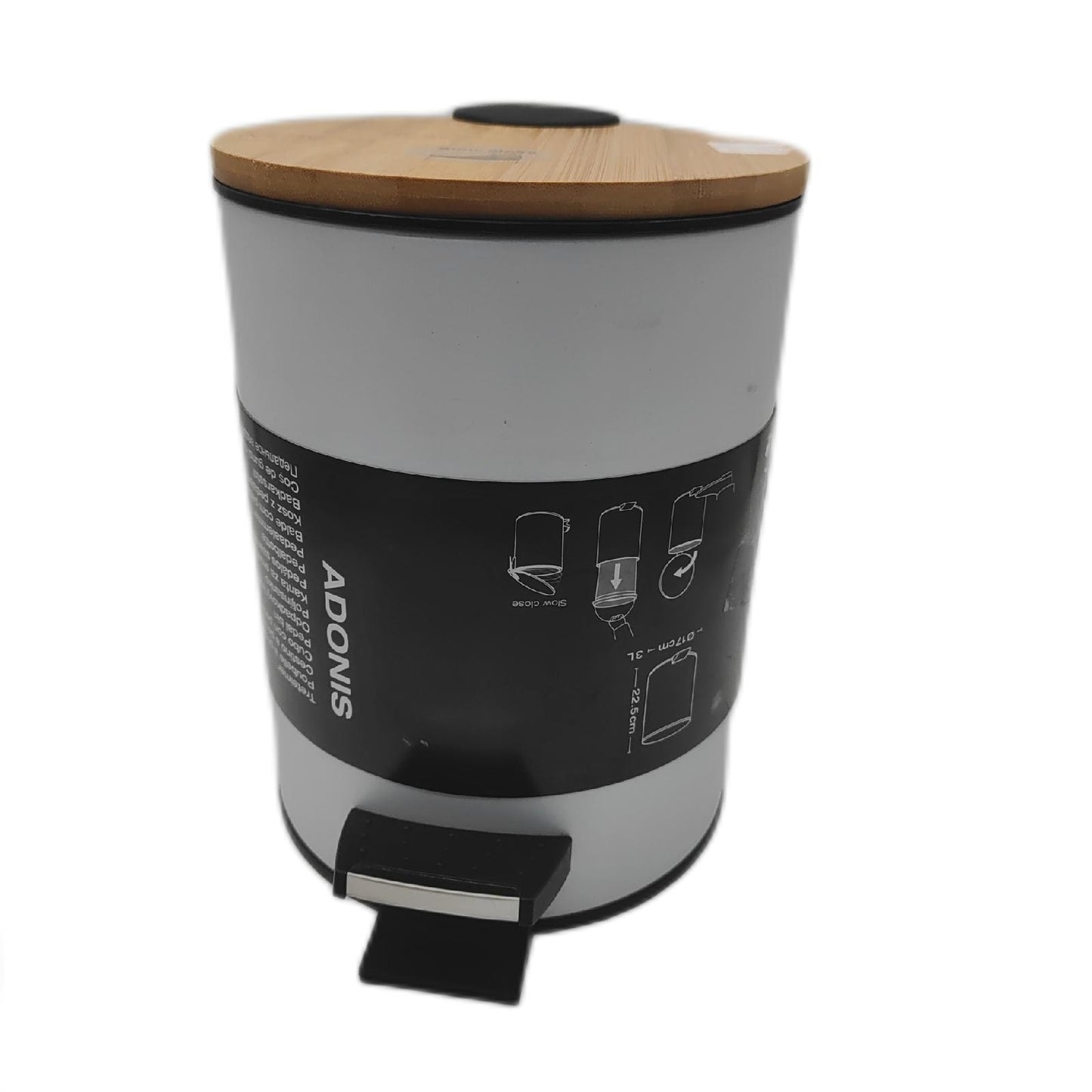 Spirella Kosmetikeimer Badaccessoires 3 Liter Absenkautomatik Edelstahl Bamb
