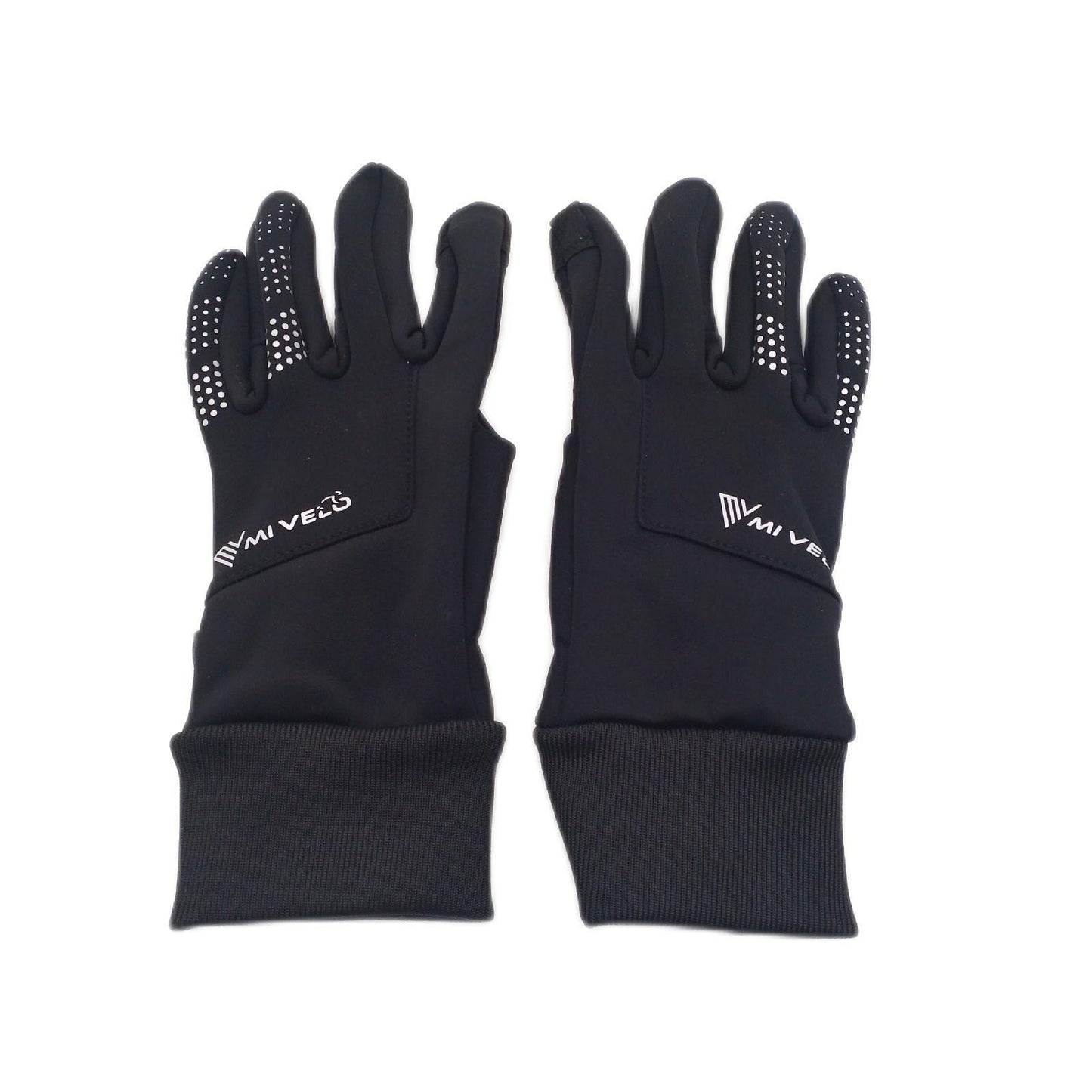 MIVELO Übergangshandschuhe für mittlere bis kühle Temperaturen I Fahrradhandschuhe Herren & Damen - Wasserabweisend & mit Ergo-Pad I Touchscreen fähig I Winddichte Handschuhe (Schwarz, S)