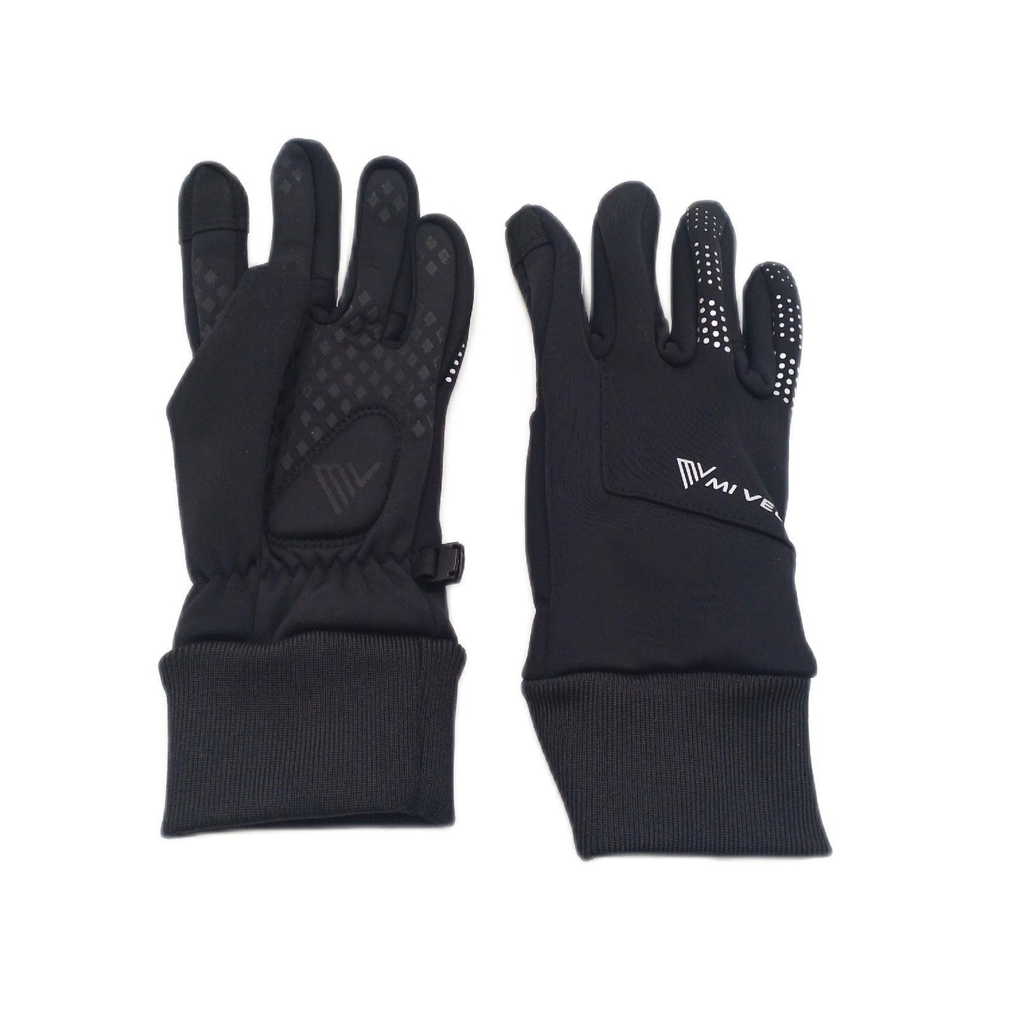 MIVELO Übergangshandschuhe für mittlere bis kühle Temperaturen I Fahrradhandschuhe Herren & Damen - Wasserabweisend & mit Ergo-Pad I Touchscreen fähig I Winddichte Handschuhe (Schwarz, S)