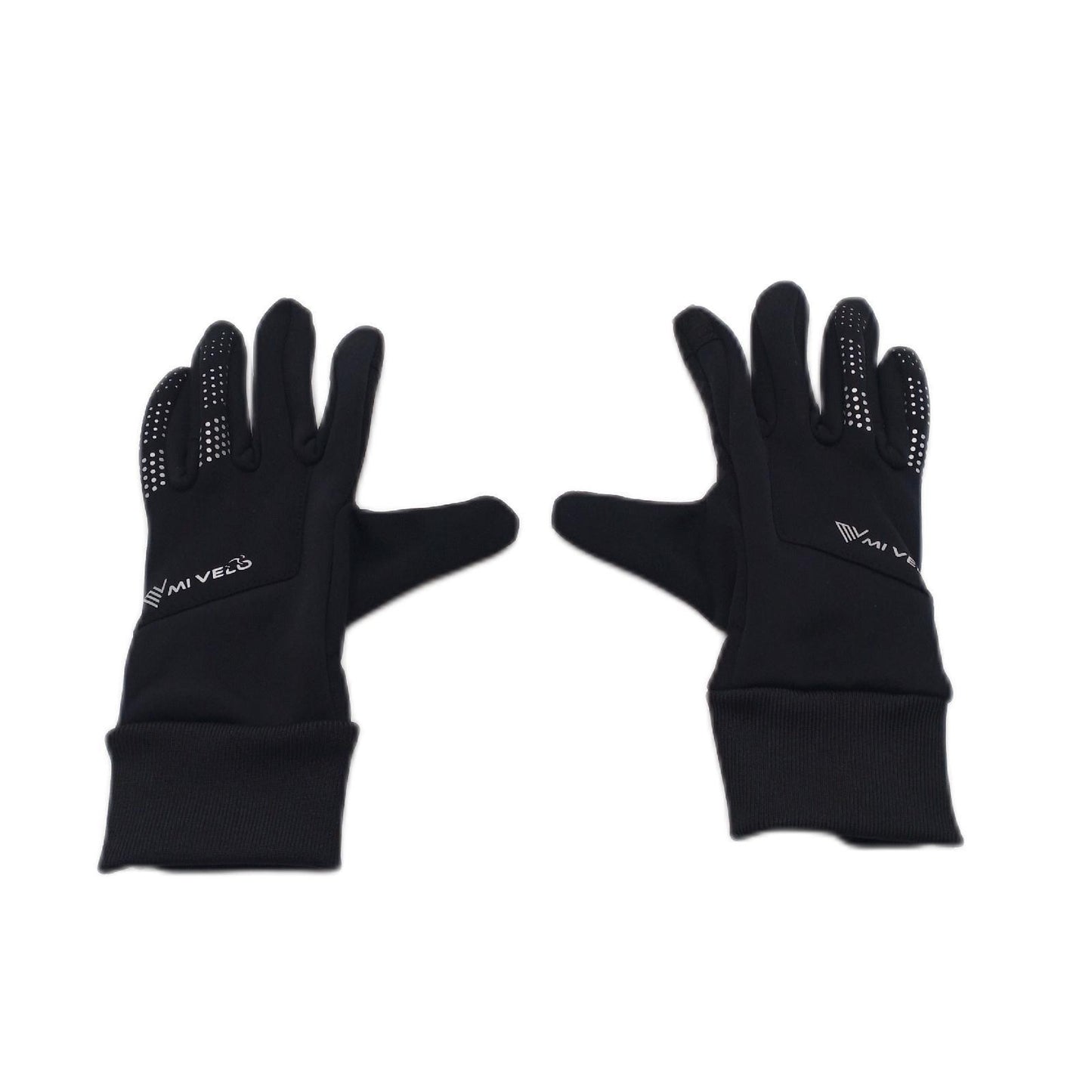 MIVELO Übergangshandschuhe für mittlere bis kühle Temperaturen I Fahrradhandschuhe Herren & Damen - Wasserabweisend & mit Ergo-Pad I Touchscreen fähig I Winddichte Handschuhe (Schwarz, S)