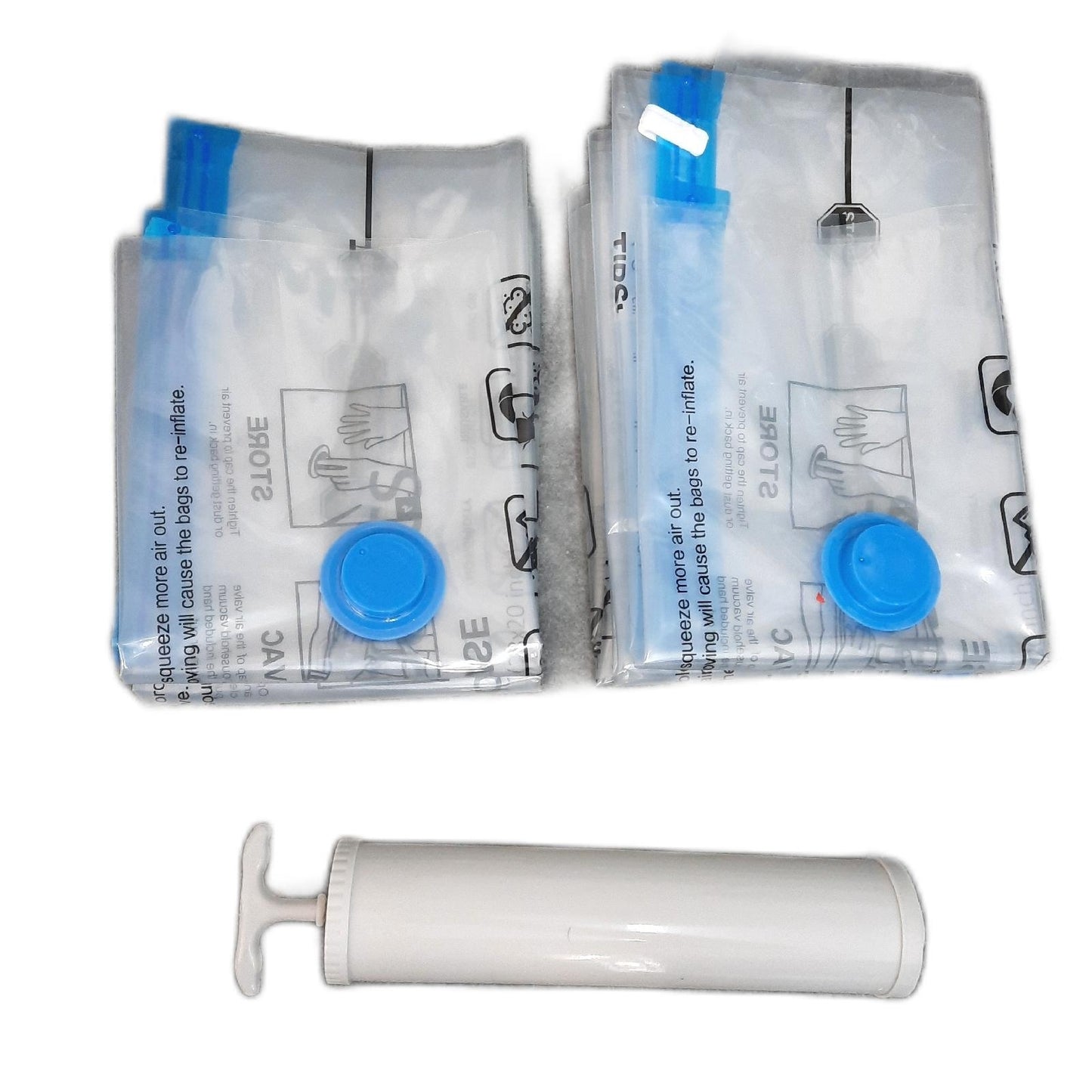 Amazon Basics Vakuumbeutel Wohnung Aufbewahrung Mittelgroß Handpumpe Luftdicht Ventil 5er Pack