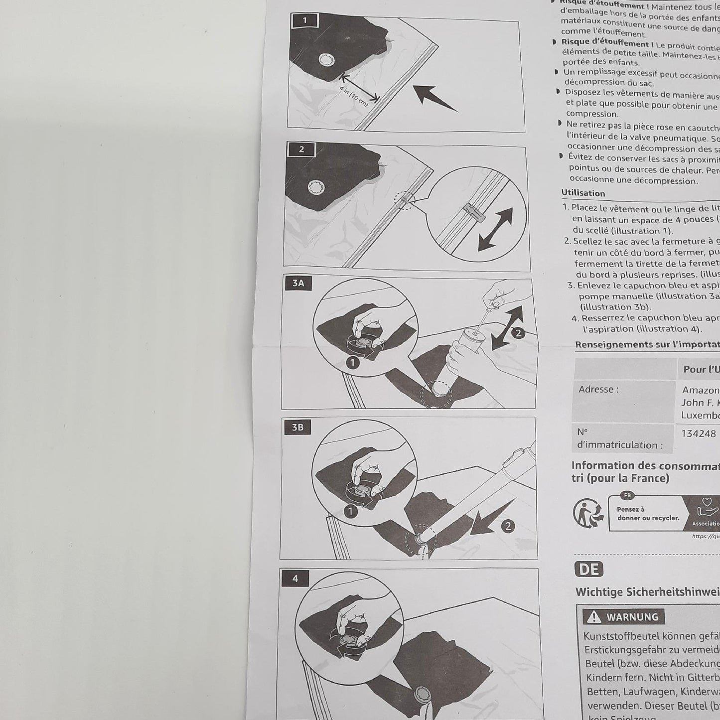Amazon Basics Vakuumbeutel Wohnung Aufbewahrung Mittelgroß Handpumpe Luftdicht Ventil 5er Pack