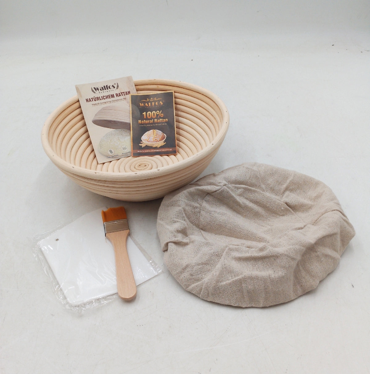 Gärkörbchen Gärkorb zum Brotbacken Rundes Banneton Ø 25 cm Set Walfos