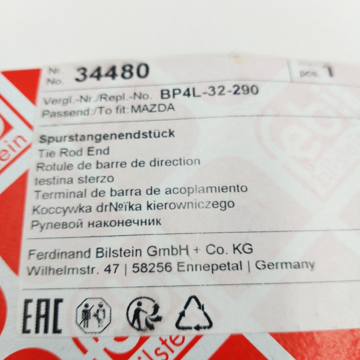febi bilstein Spurstangenendstück Auto Ersatzteile 34480 langlebig für perfekte Fahr