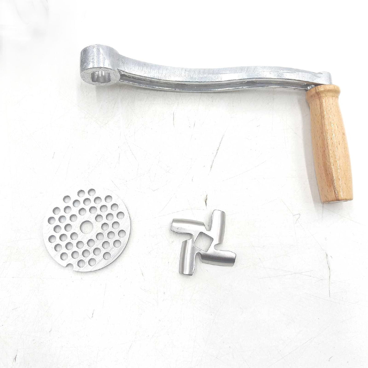 GSW Fleischwolf Größe 8 Edelstahl Messer Lochscheibe ohne Gummiunterlage Spritzgeb