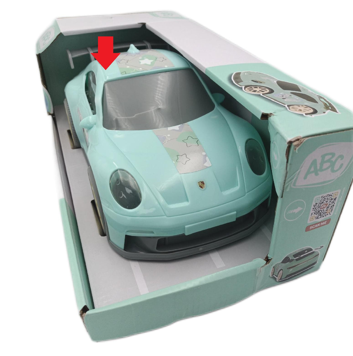 Dickie Toys ABC Porsche 911 GT3 Cozy Chris Auto 27 cm Sprung Scheibe