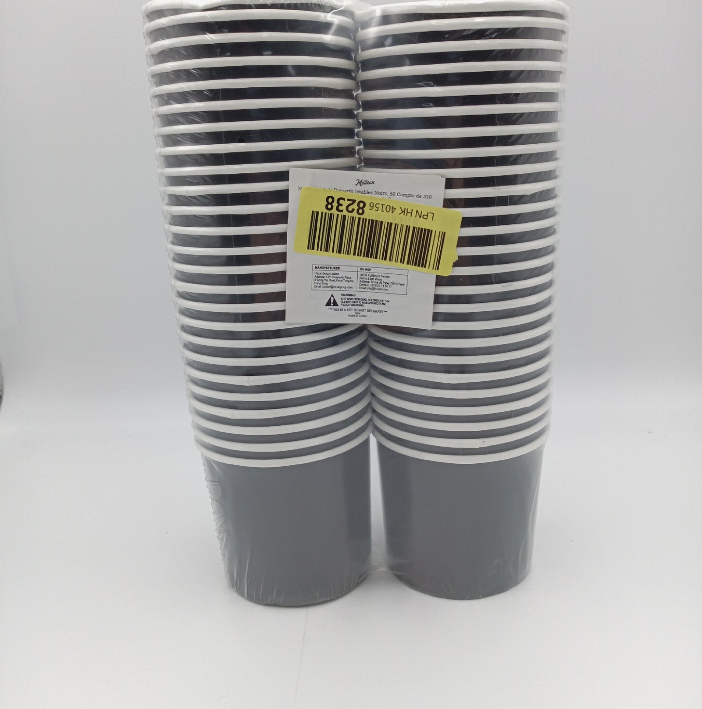 MATICAN Einwegbecher Trinkbecher Küchenzubehör 325 ml stabil schwarz ideal für Heißes