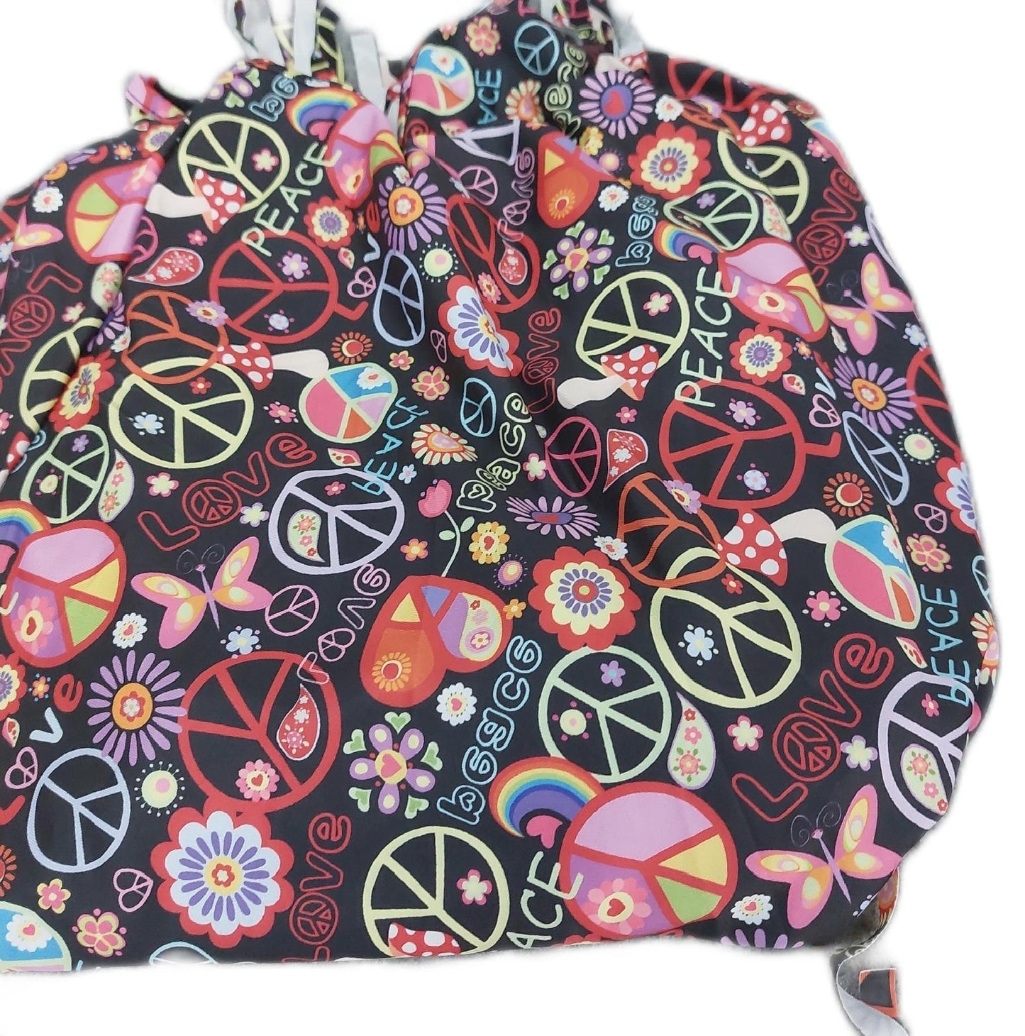 AOOWU Damen Kostüm Hippie Kleidung 60er 70er Jahre Set 9 Teile Vintage Style