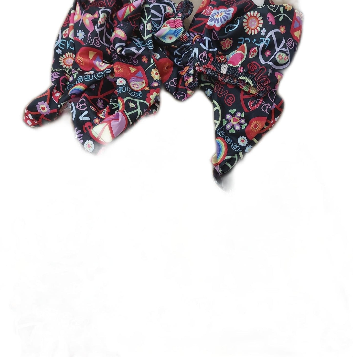 AOOWU Damen Kostüm Hippie Kleidung 60er 70er Jahre Set 9 Teile Vintage Style