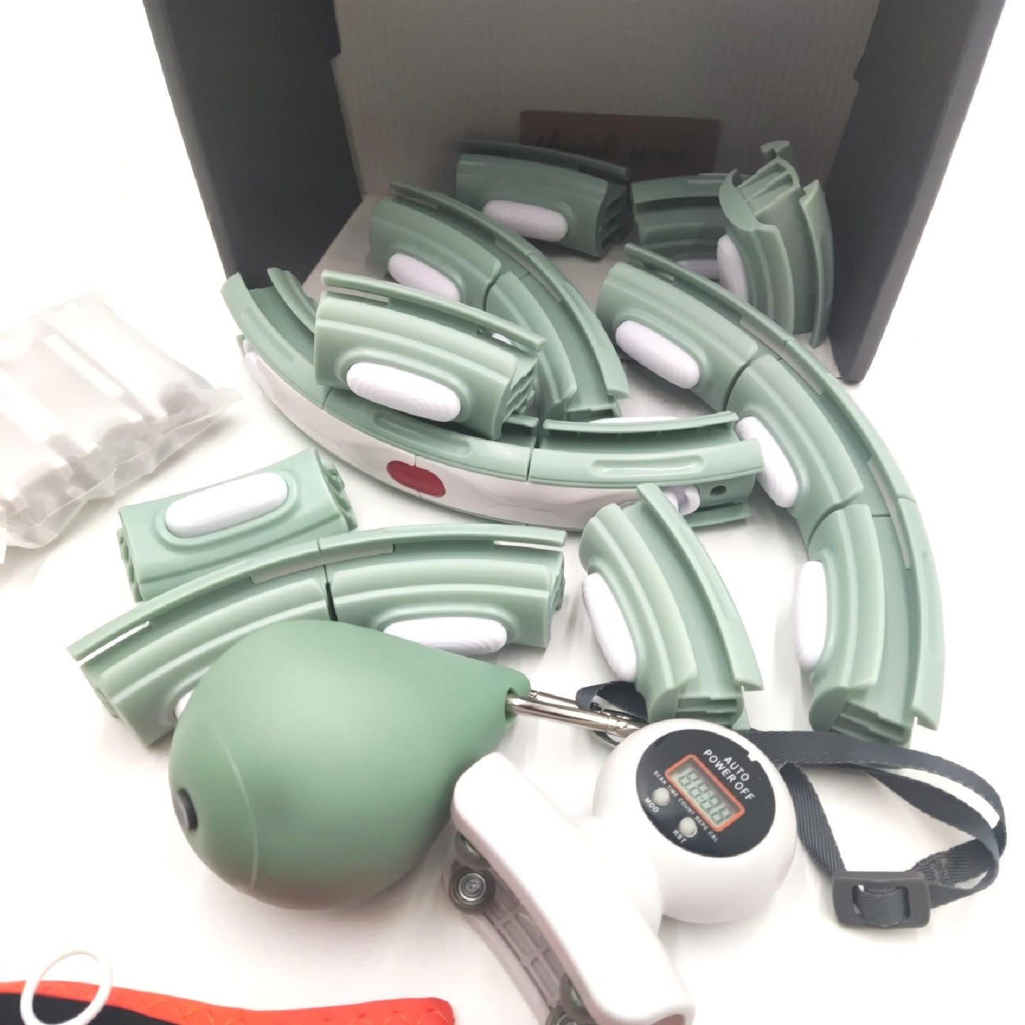 Smart Weighted Hula Ring Hoops, Hula Circle 28 Abnehmbarer Fitnessring mit 360 Grad Auto-Spinning Ball Massage, Gymnastik, Erwachsene Fitness für Gewichtsverlust (Grün)