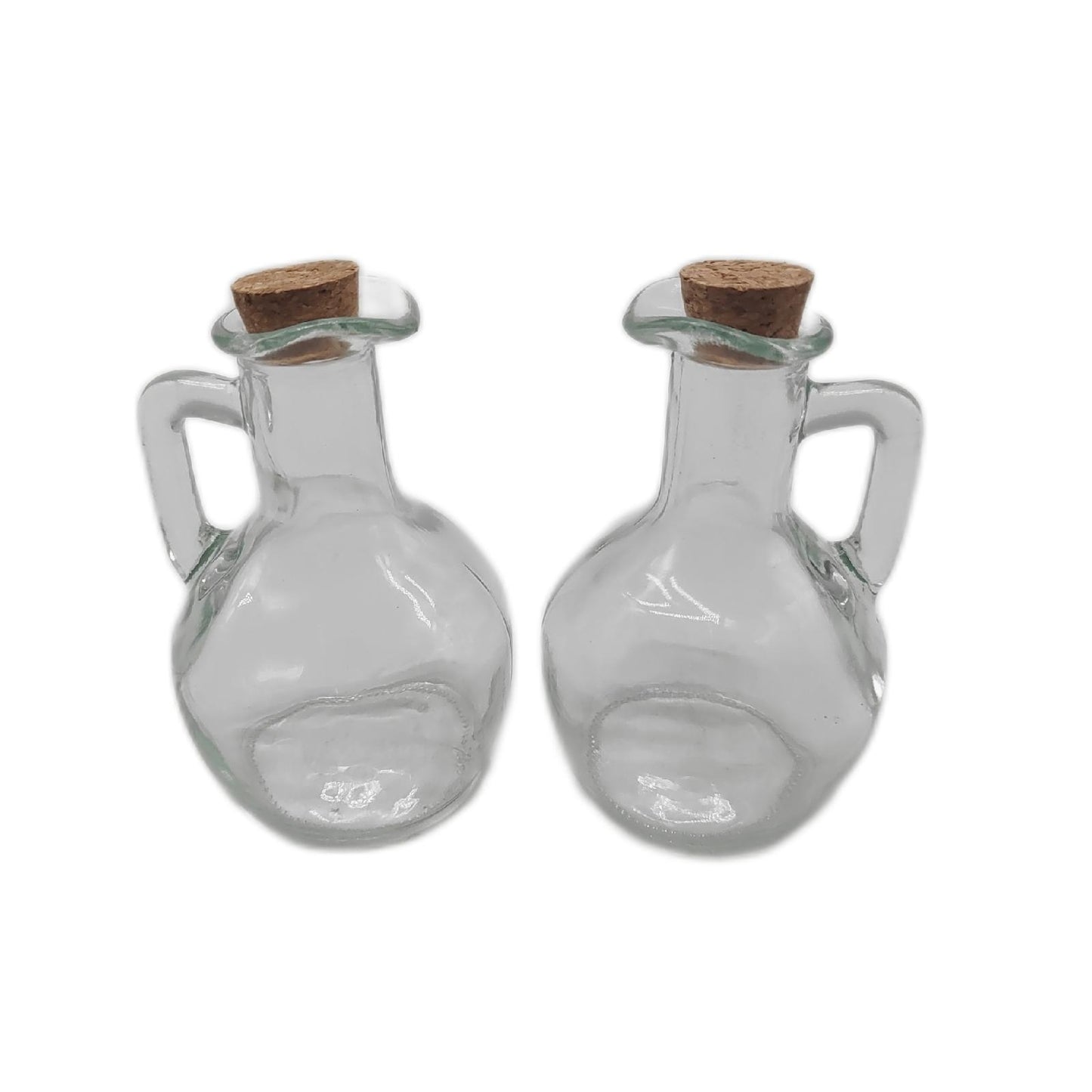 Relaxdays Essigkanne Glasflaschen Haushalt Ölfläschchen Korken 2er Set praktisch schlicht elegant