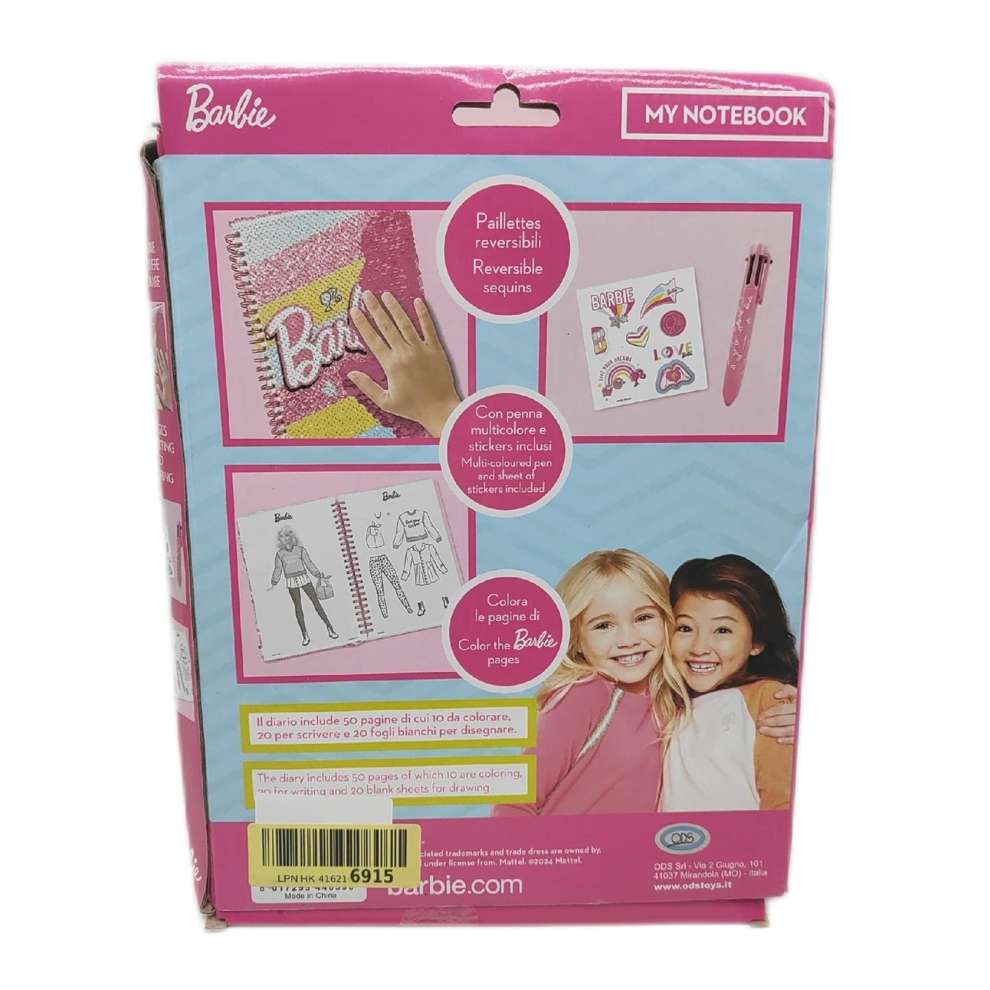 Barbie Notizbuch Schreibwaren ODS My Notebook wendbare Pailletten weiße Seiten