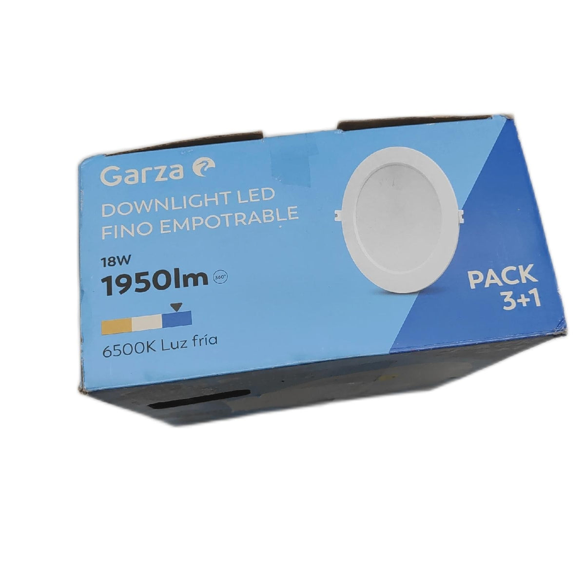 Garza - 3er+1er Pack LED Einbaustrahler kreisförmig extraflach 22cm 18W 6500K Kaltlicht 1950lm 30000h IP20 weiß 80% Energieersparnis