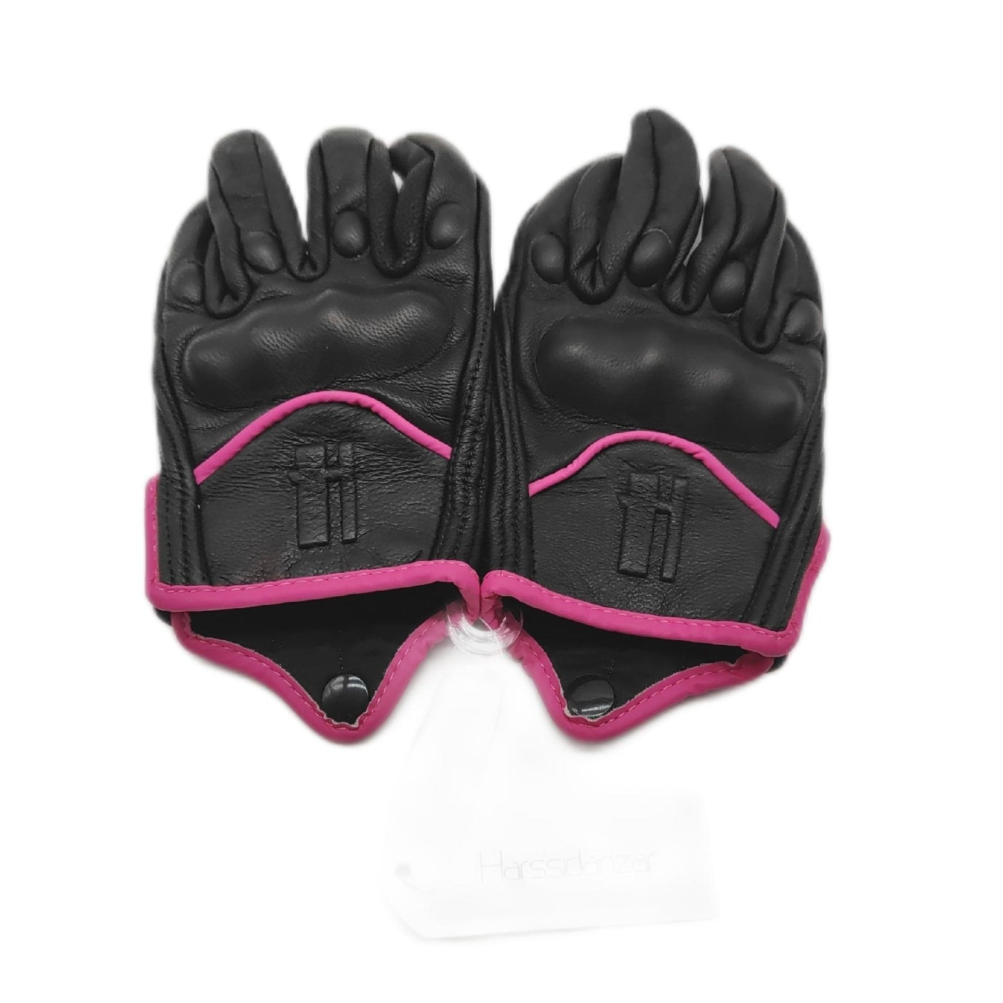 Harssidanzar Handschuhe Lederbekleidung Damen Vollfinger Ziegenleder Touchscreen Motorradhandschuhe Komfort