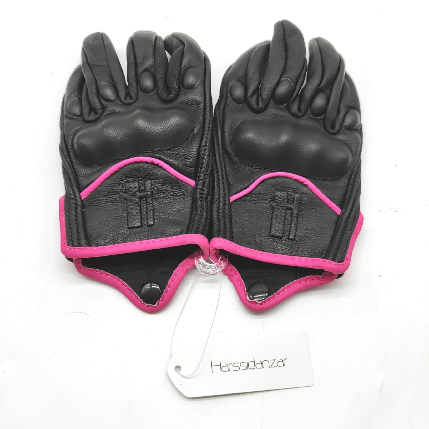 Harssidanzar Handschuhe Lederbekleidung Damen Vollfinger Ziegenleder Touchscreen Motorradhandschuhe Komfort