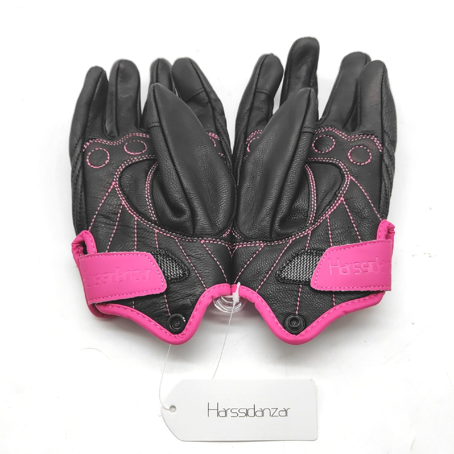 Harssidanzar Handschuhe Lederbekleidung Damen Vollfinger Ziegenleder Touchscreen Motorradhandschuhe Komfort