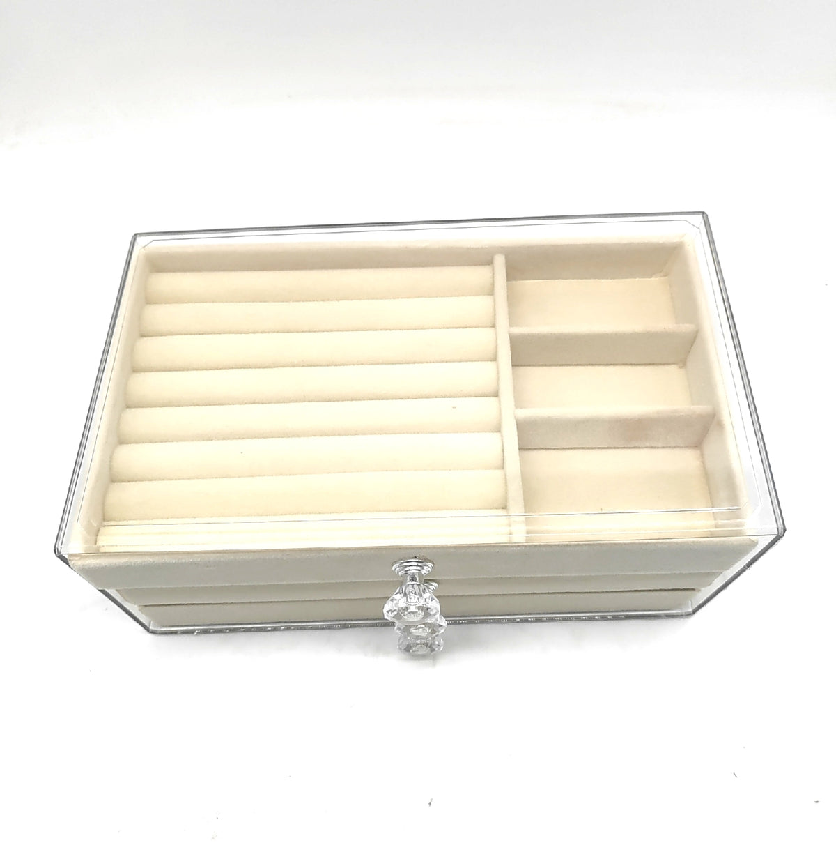 Hsyan Schmuckkasten Acryl 3 Schubladen Transparent Beige