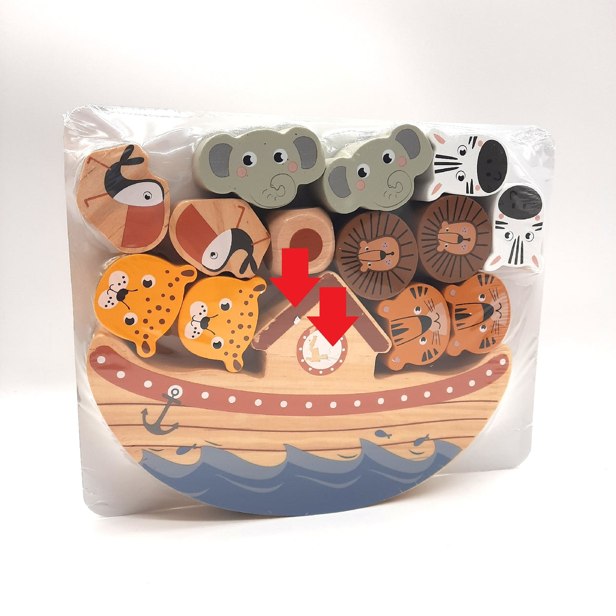 Balansspel Ark Safari 20 x 25 x 12 cm Farbfehler am Schiff