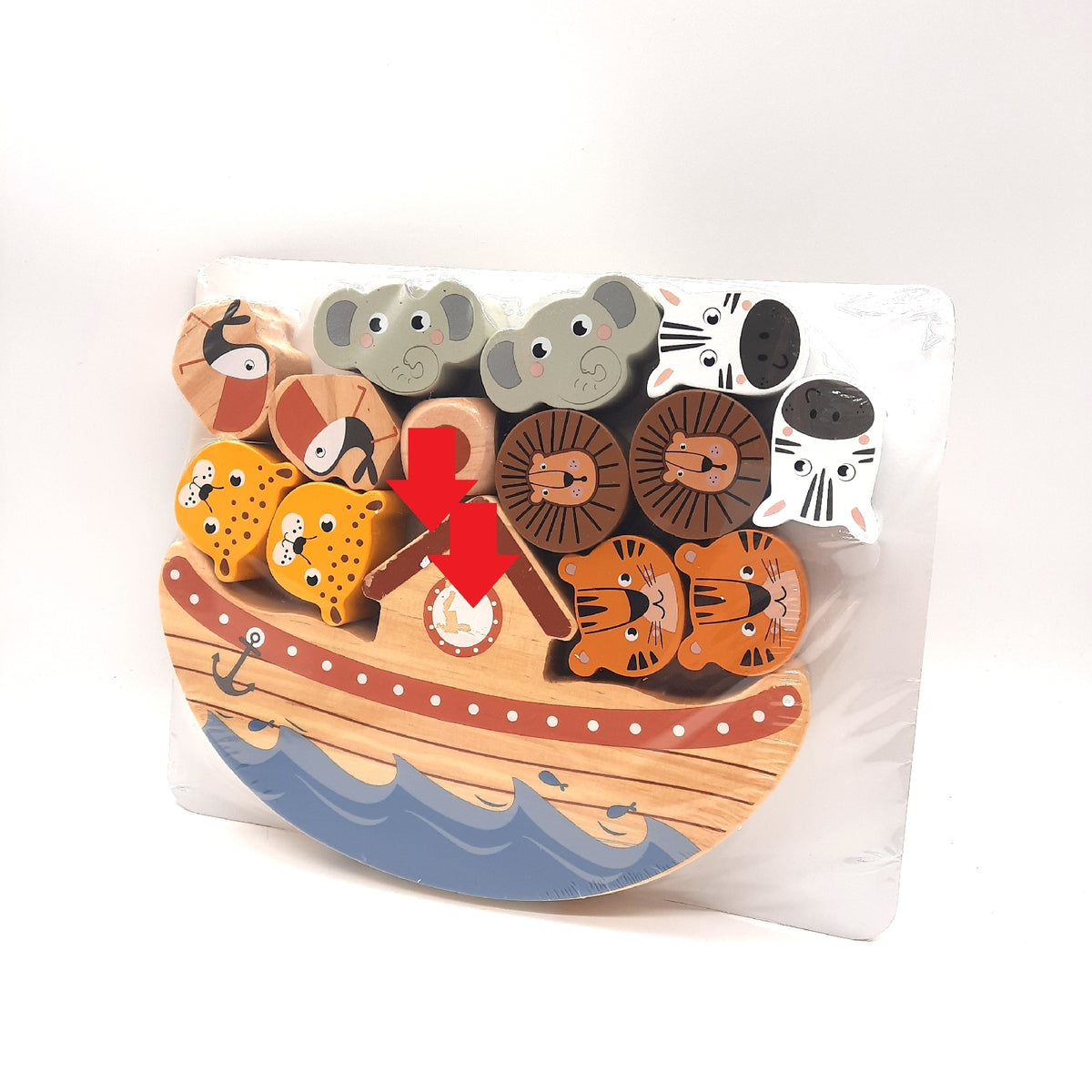 Balansspel Ark Safari 20 x 25 x 12 cm Farbfehler am Schiff