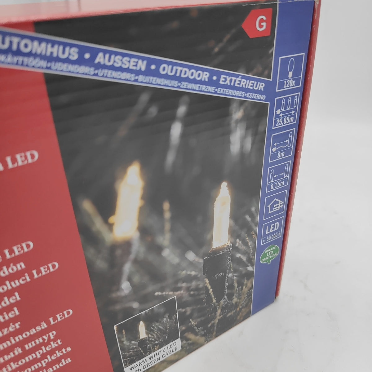 Konstsmide Minilichterkette Weihnachtsbeleuchtung 120 warm weiße LED Beleuchtung