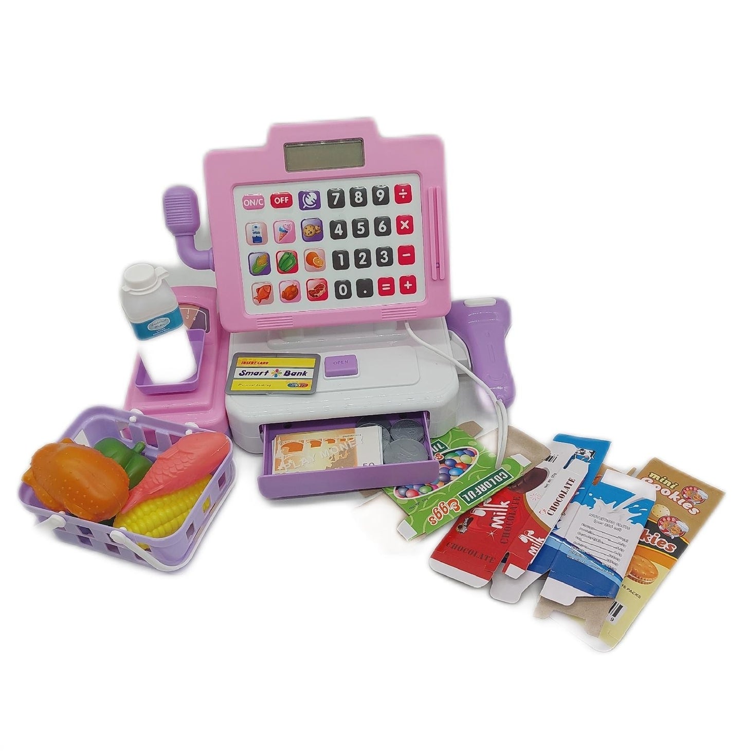 LINFUN KIDS Kinder Kasse Spielzeug Scanner moderne Supermarkt Batteriefach fehlt