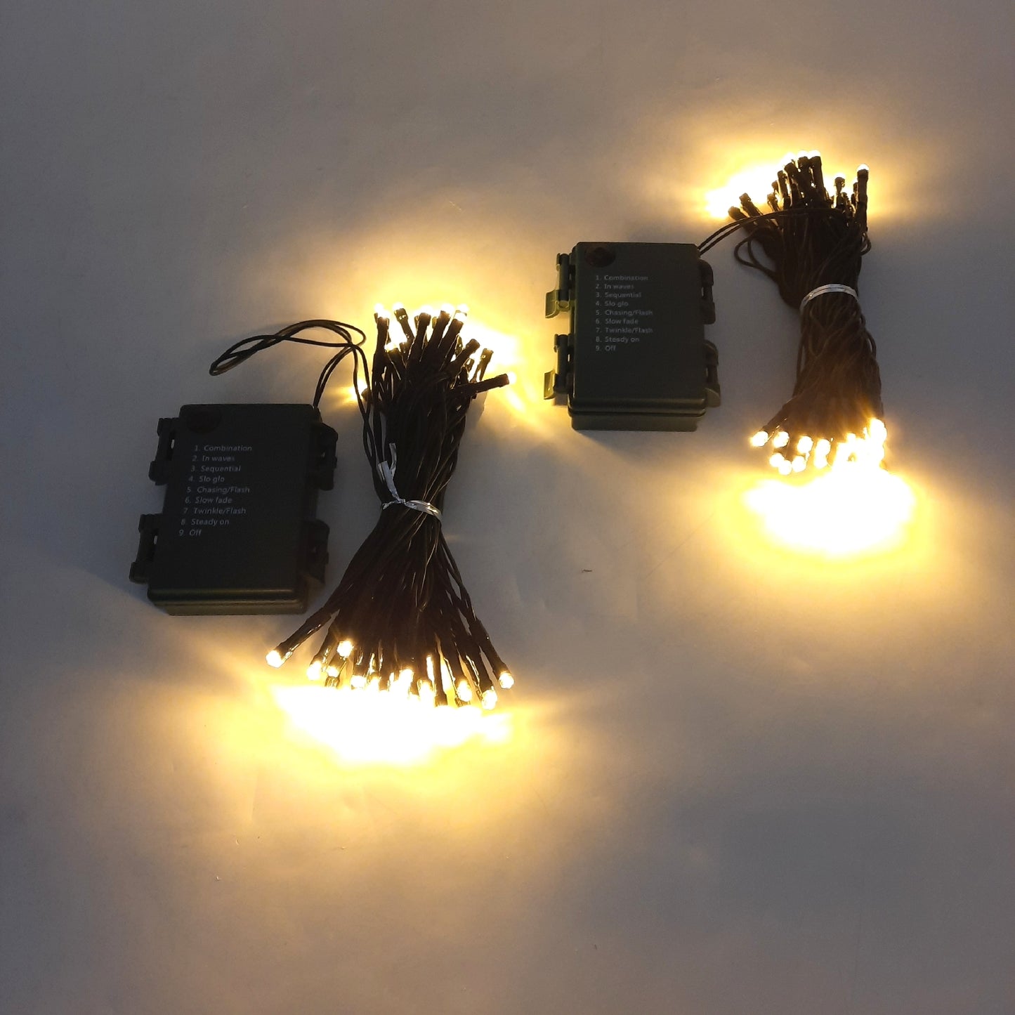 Hopel Lichterkette Außenbeleuchtung 50 LEDs Warmweiß Batterie Timer Garten Dekoration